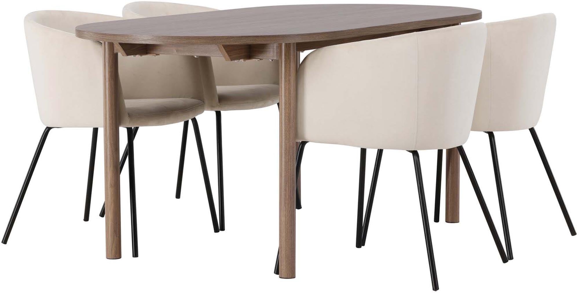 Elegantes Andy Esszimmerset mit 4 Berit Stühlen, 180cm, von Venture Home.