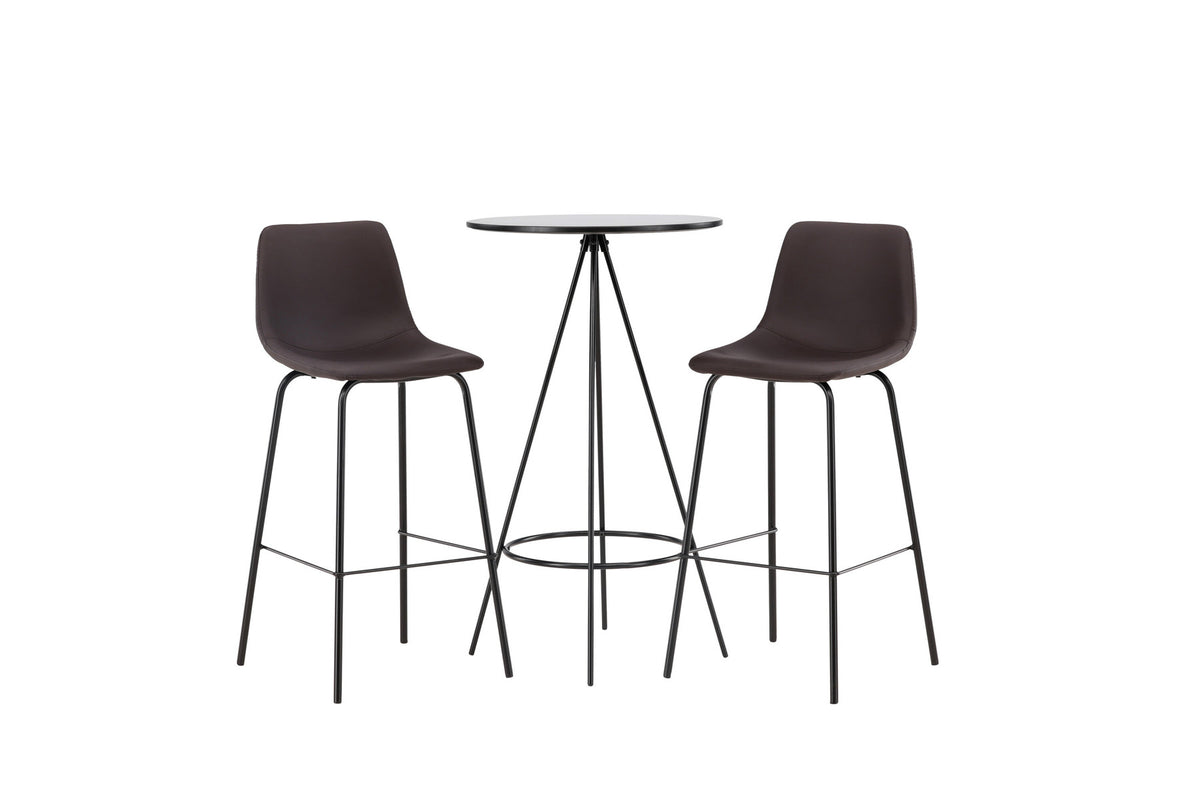 Barset Bistro + Alexi ⌀60cm/2St. in Schwarz Braun präsentiert im Onlineshop von KAQTU Design AG. Bartischset ist von Venture Home