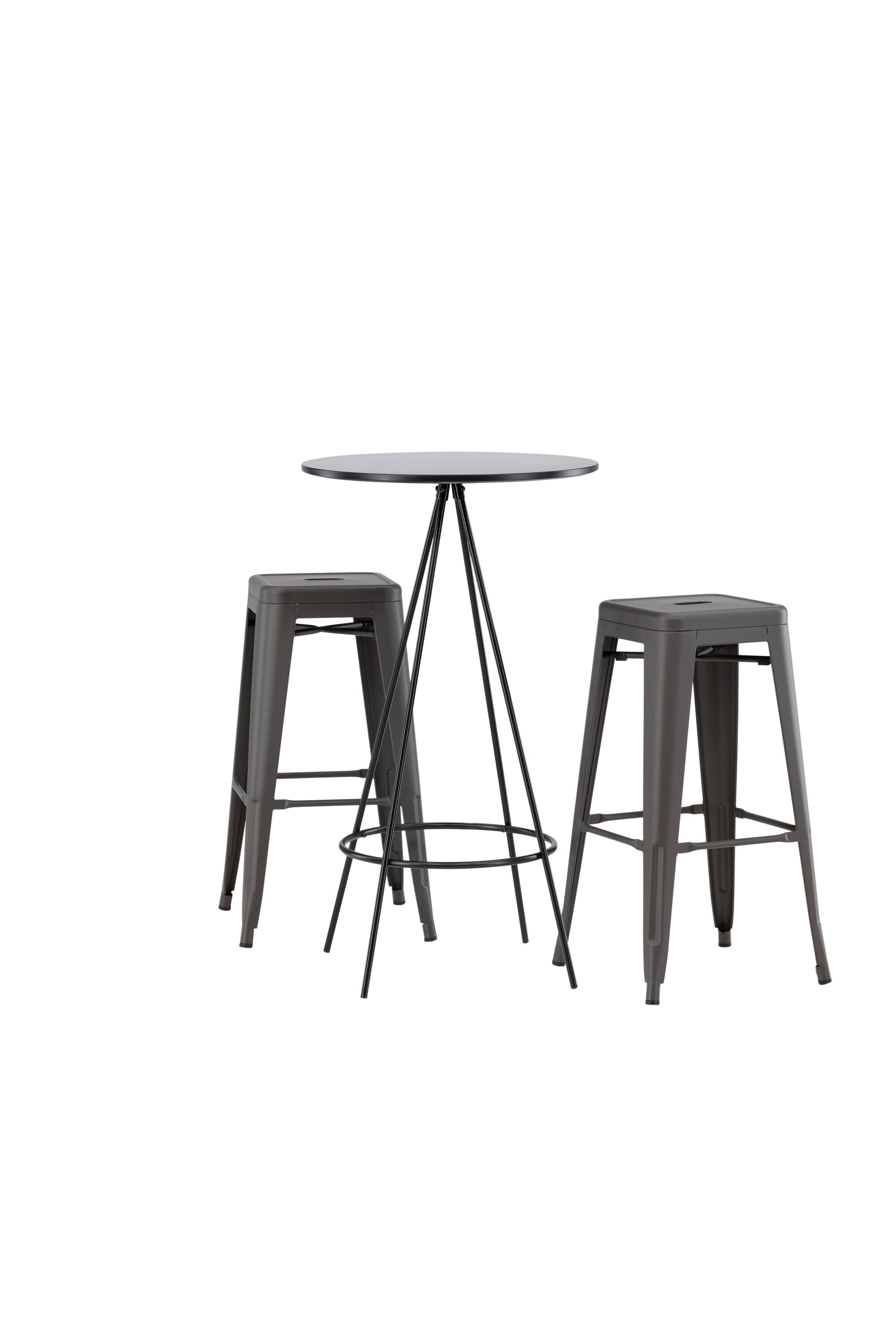 Barset Bistro + Tempe ⌀60cm/2St. Tief in Dunkelgrau präsentiert im Onlineshop von KAQTU Design AG. Bartischset ist von Venture Home