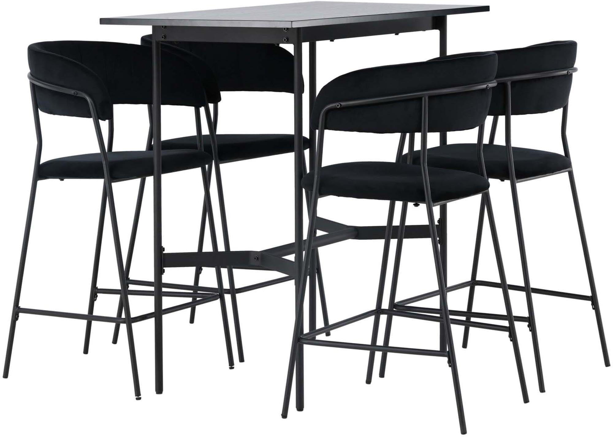 Barset Rax + Lui: Stilvolles Bartisch-Set mit luxuriösen Barhockern, ideal für gesellige Momente und modernes Wohndesign.