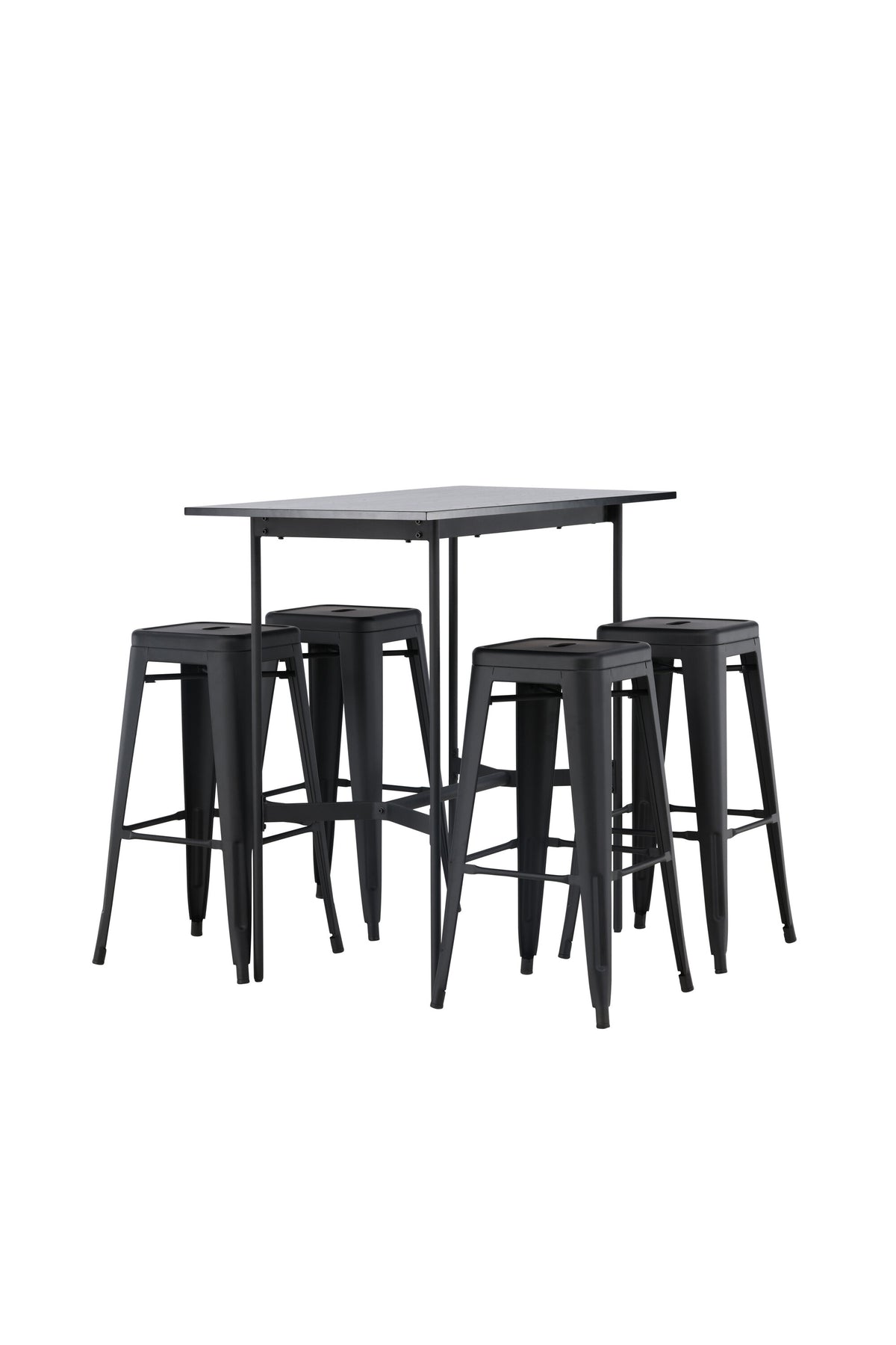 Barset Rax + Tempe 120cm/4St. Tief in Schwarz präsentiert im Onlineshop von KAQTU Design AG. Bartischset ist von Venture Home