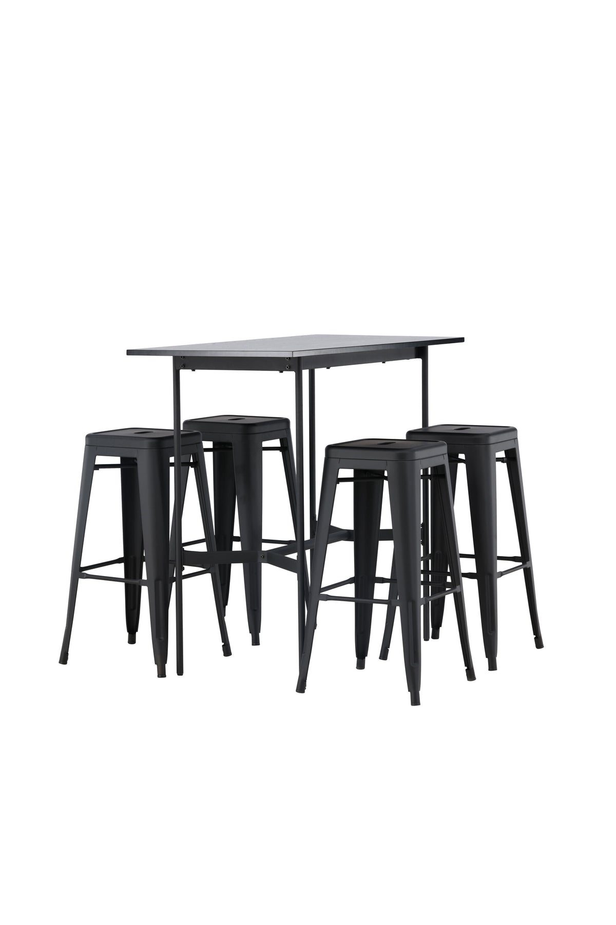 Barset Rax + Tempe 120cm/4St. Tief in Schwarz präsentiert im Onlineshop von KAQTU Design AG. Bartischset ist von Venture Home