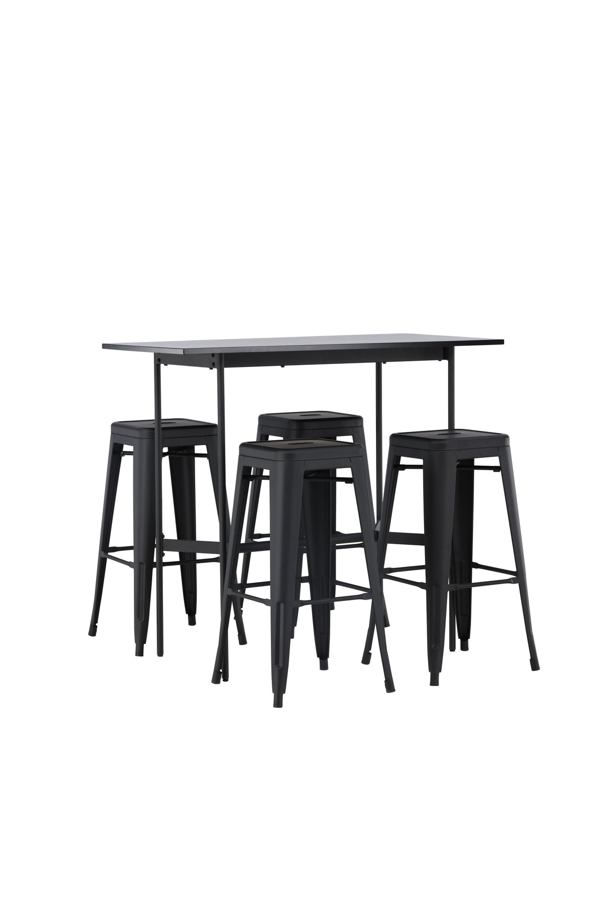 Barset Rax + Tempe 120cm/4St. Tief in Schwarz präsentiert im Onlineshop von KAQTU Design AG. Bartischset ist von Venture Home