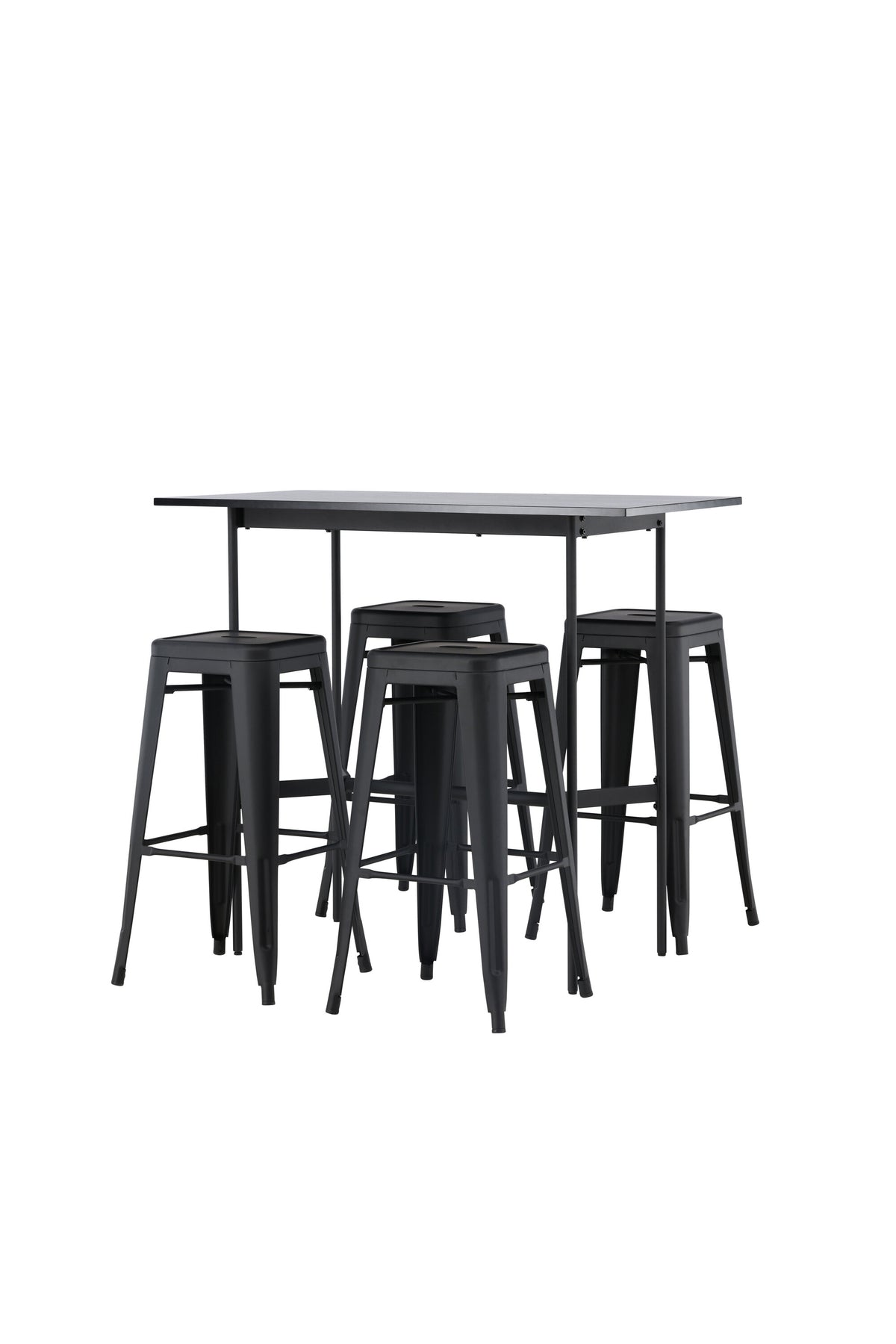 Barset Rax + Tempe 120cm/4St. Tief in Schwarz präsentiert im Onlineshop von KAQTU Design AG. Bartischset ist von Venture Home
