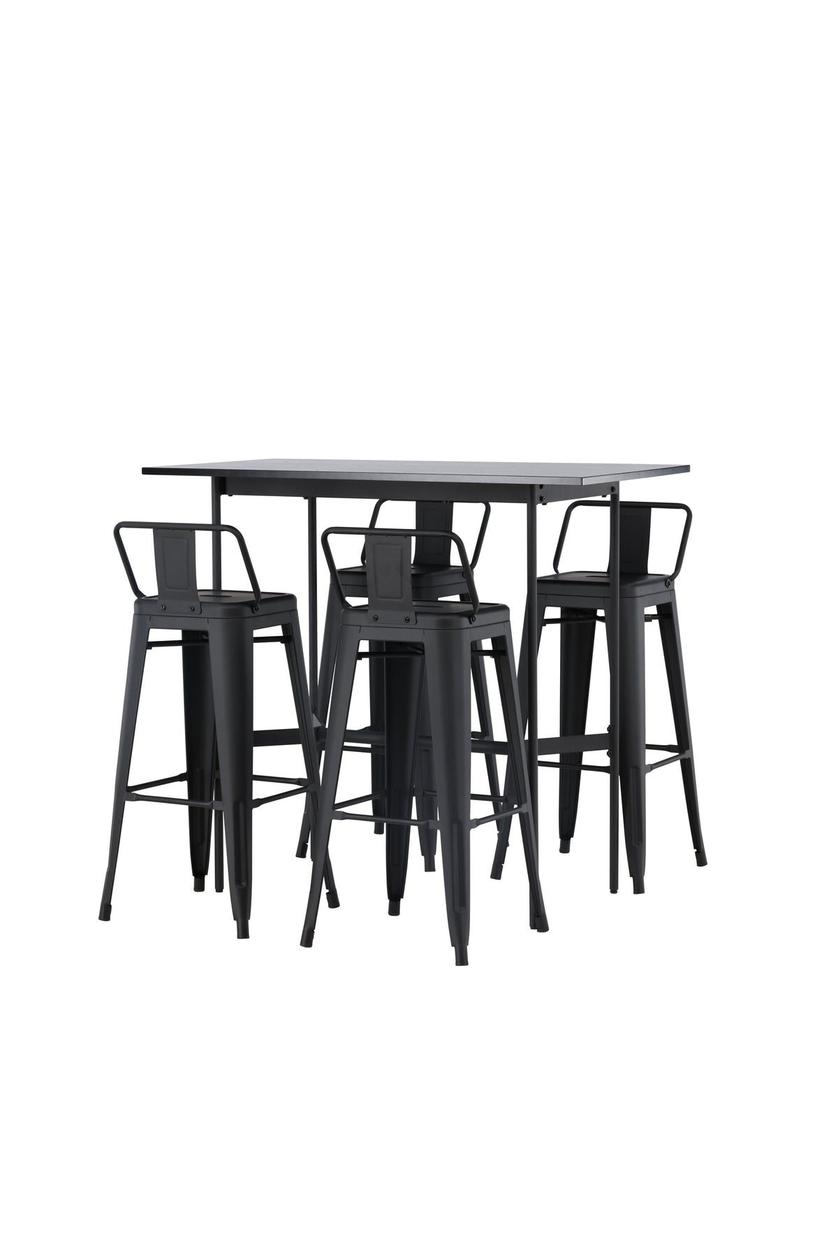Barset Rax + Tempe 120cm/4St. Hoch in Schwarz präsentiert im Onlineshop von KAQTU Design AG. Bartischset ist von Venture Home