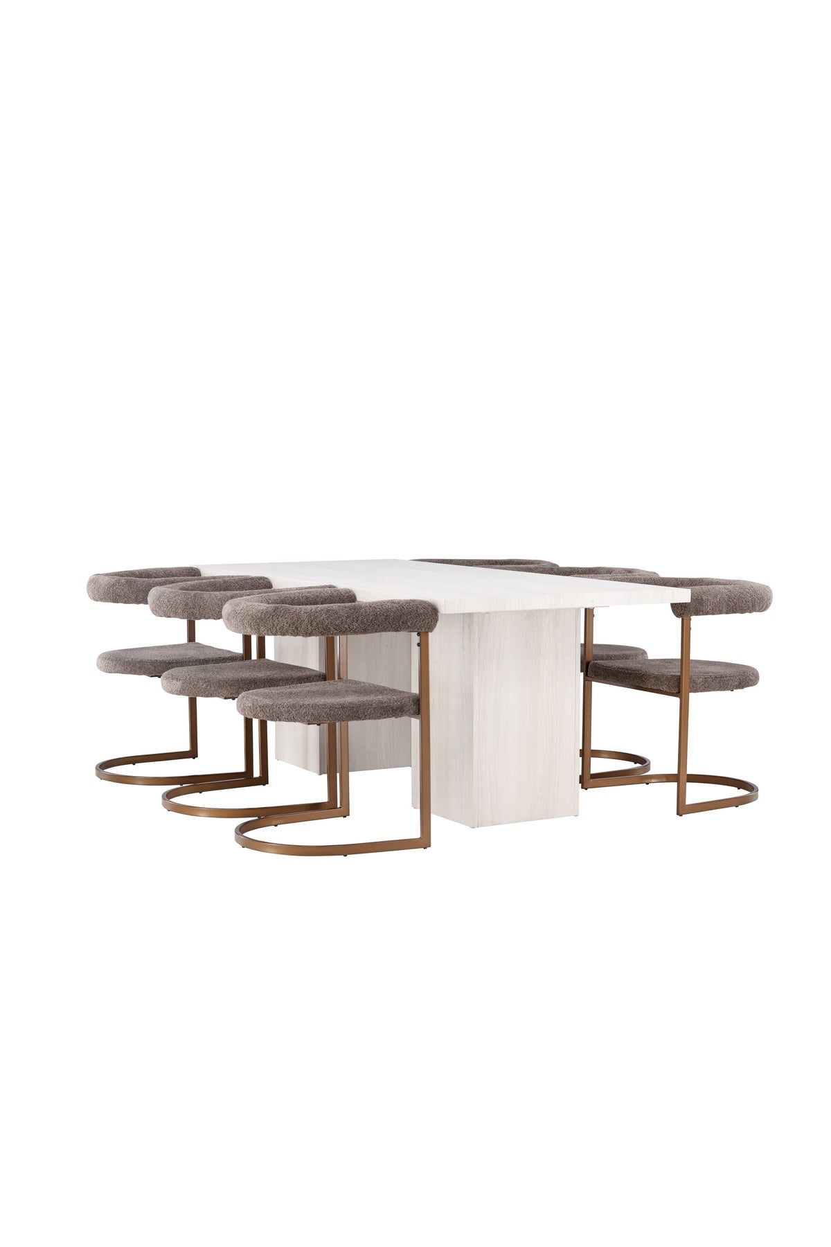 Olga Esszimmerset + Morning 200cm/6St. in Braun-grau präsentiert im Onlineshop von KAQTU Design AG. Esszimmerset ist von Venture Home
