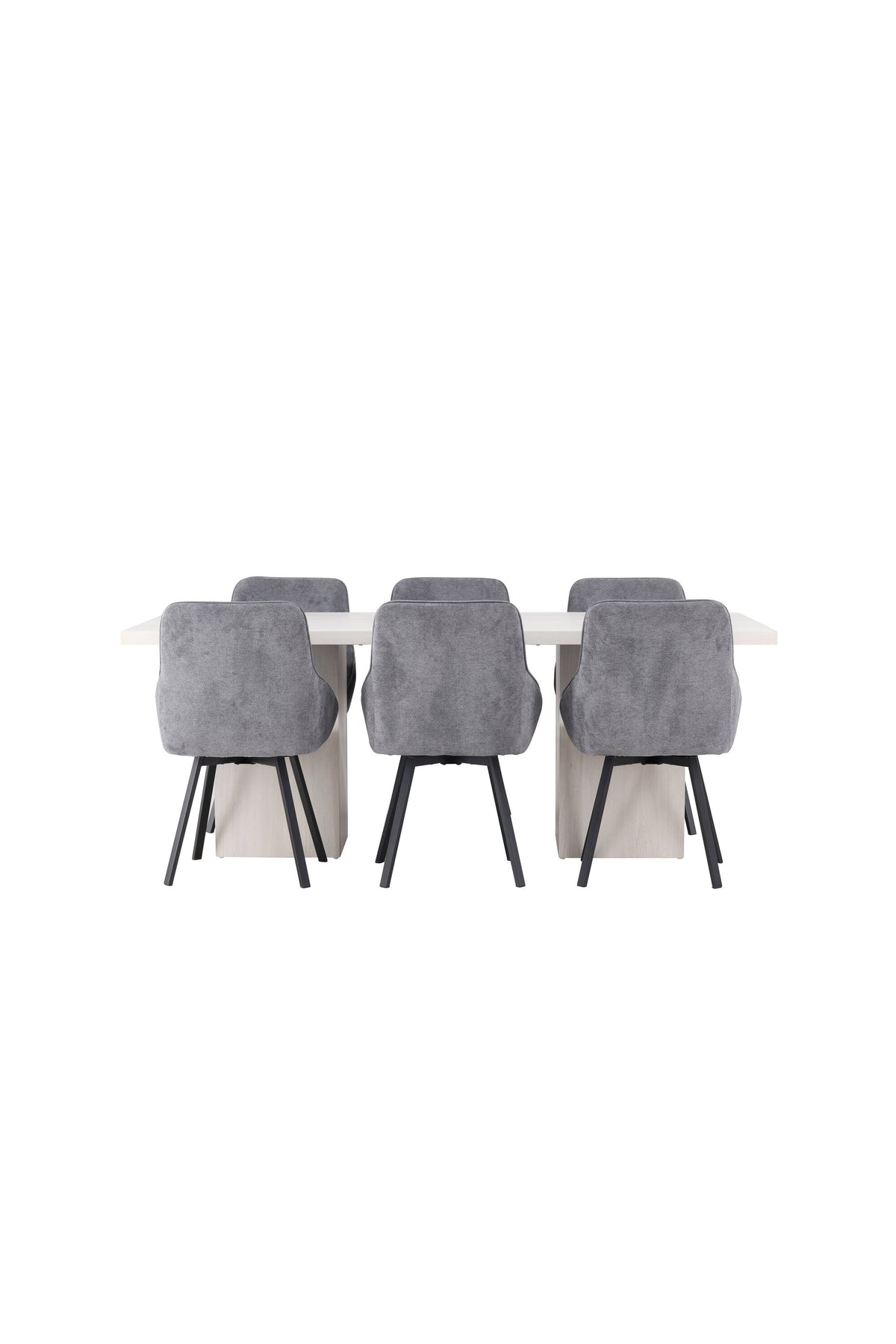 Olga Esszimmerset + Rosie 200cm/6St. in Schwarzgrau präsentiert im Onlineshop von KAQTU Design AG. Esszimmerset ist von Venture Home