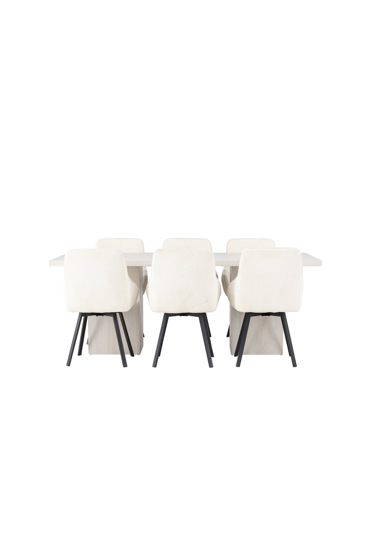 Olga Esszimmerset + Rosie 200cm/6St. in Beige, Schwarz präsentiert im Onlineshop von KAQTU Design AG. Esszimmerset ist von Venture Home