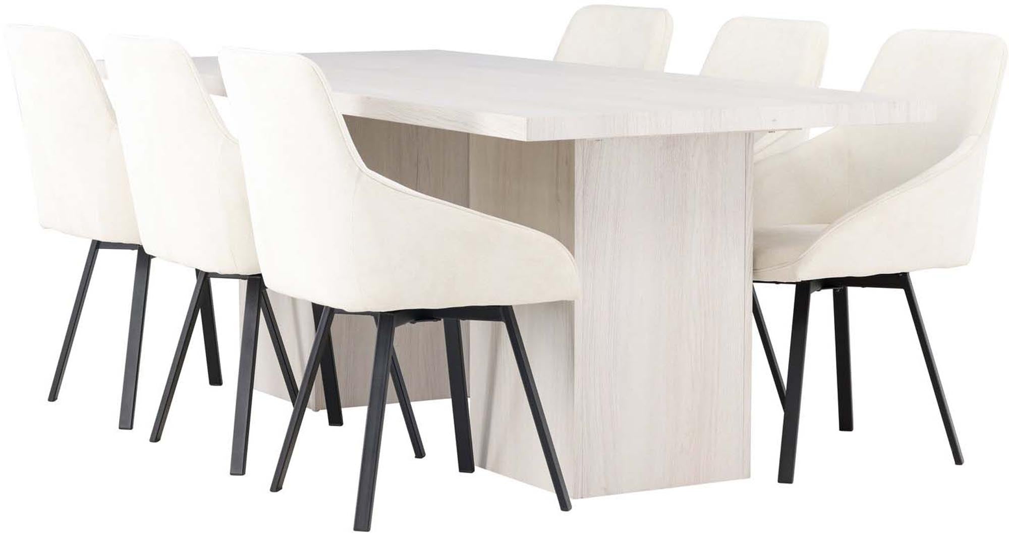 Entdecken Sie das Olga Esszimmerset + Rosie von Venture Home: Eleganz und Funktionalität vereint für unvergessliche Essmomente.