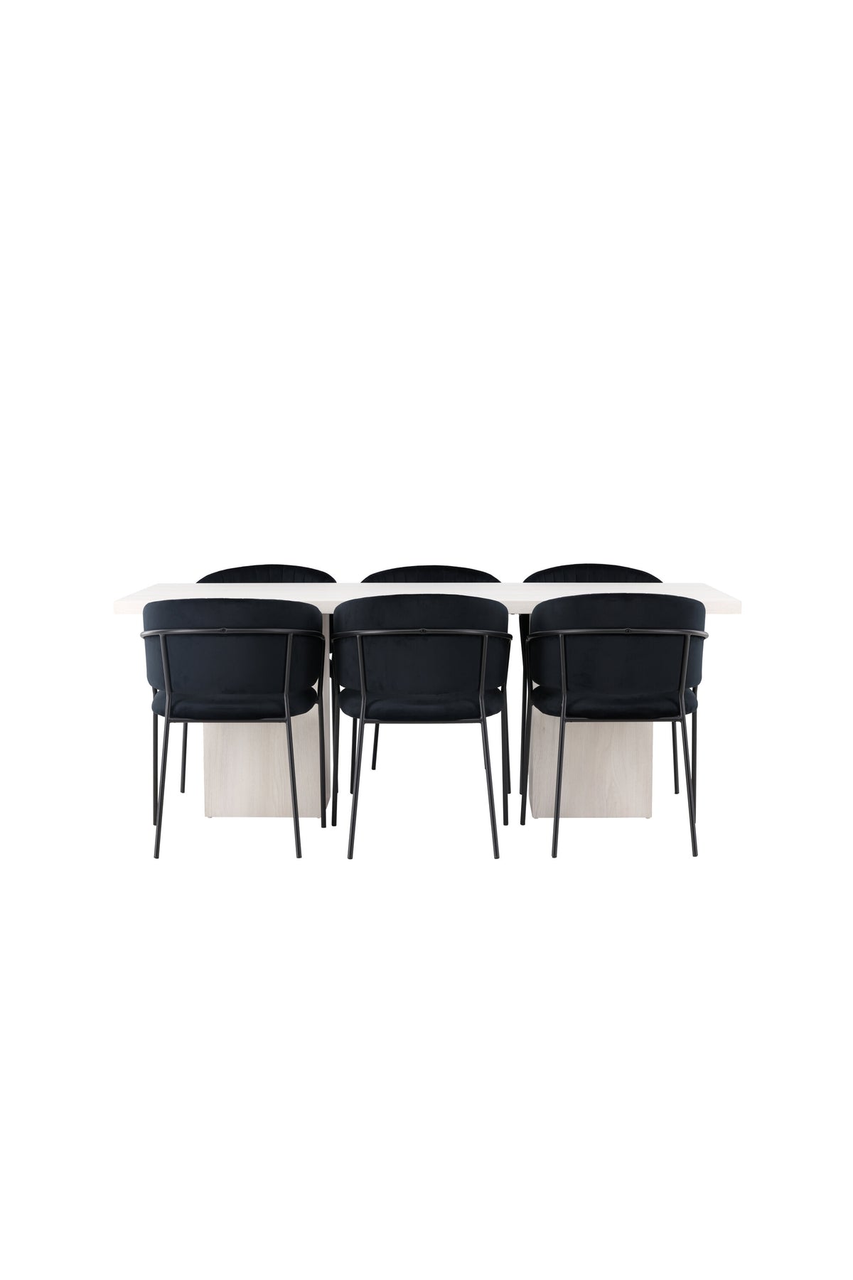 Olga Esszimmerset + Selma 200cm/6St. in Schwarz präsentiert im Onlineshop von KAQTU Design AG. Esszimmerset ist von Venture Home