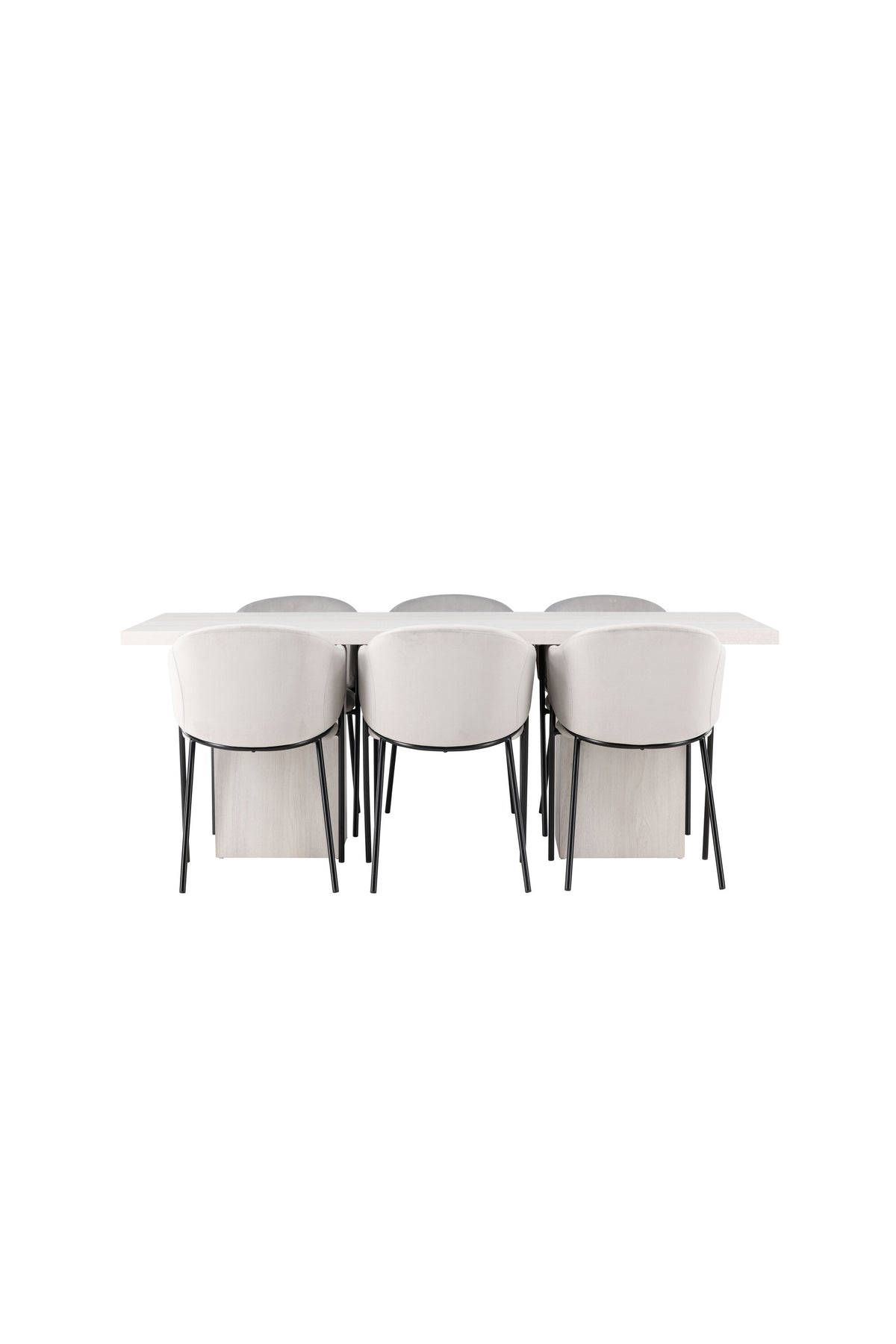 Olga Esszimmerset + Evelina 200cm/6St. in Schwarzgrau präsentiert im Onlineshop von KAQTU Design AG. Esszimmerset ist von Venture Home