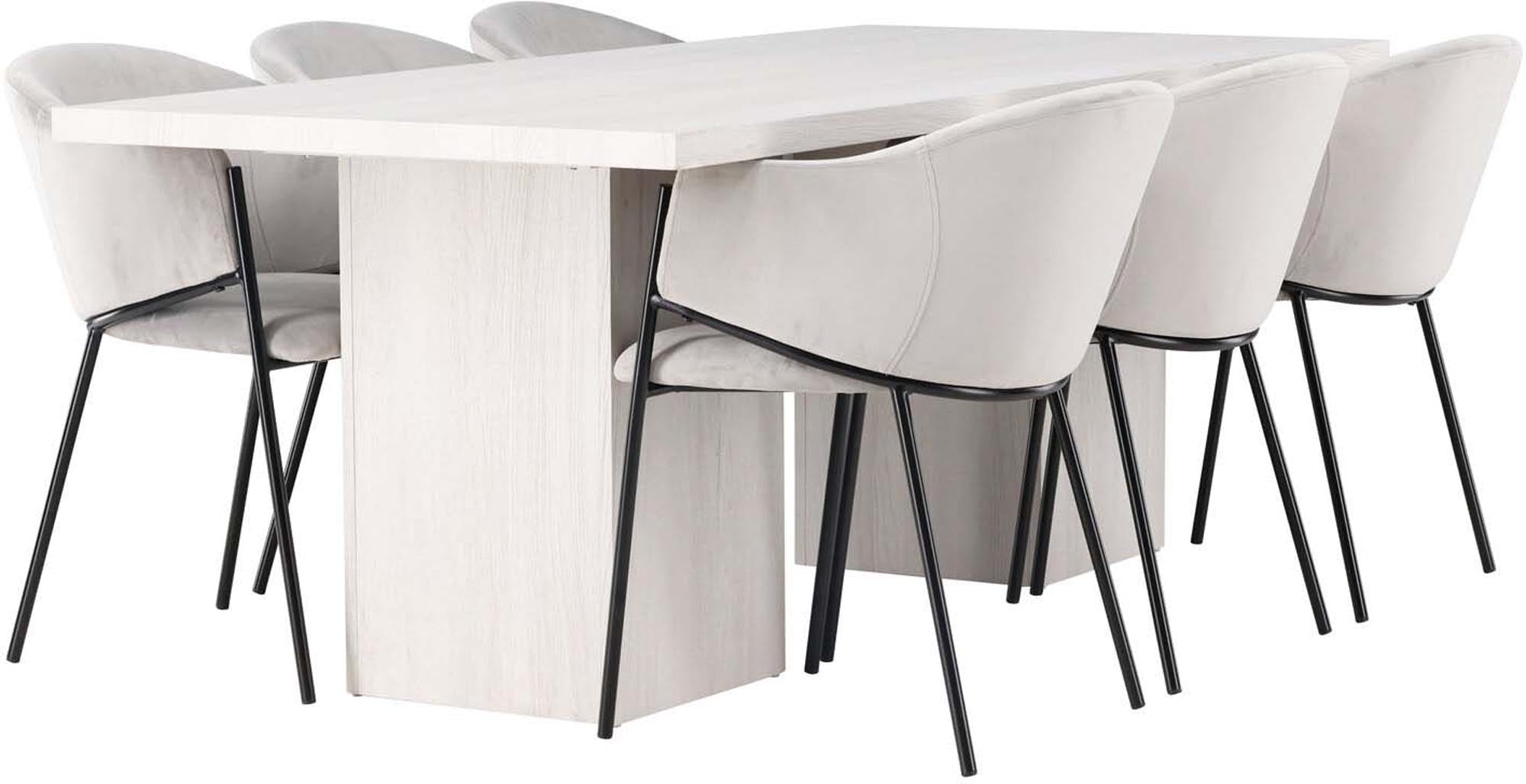 Stilvolles Esszimmerset Olga mit Evelina Tisch, 200cm, 6 Stühle.