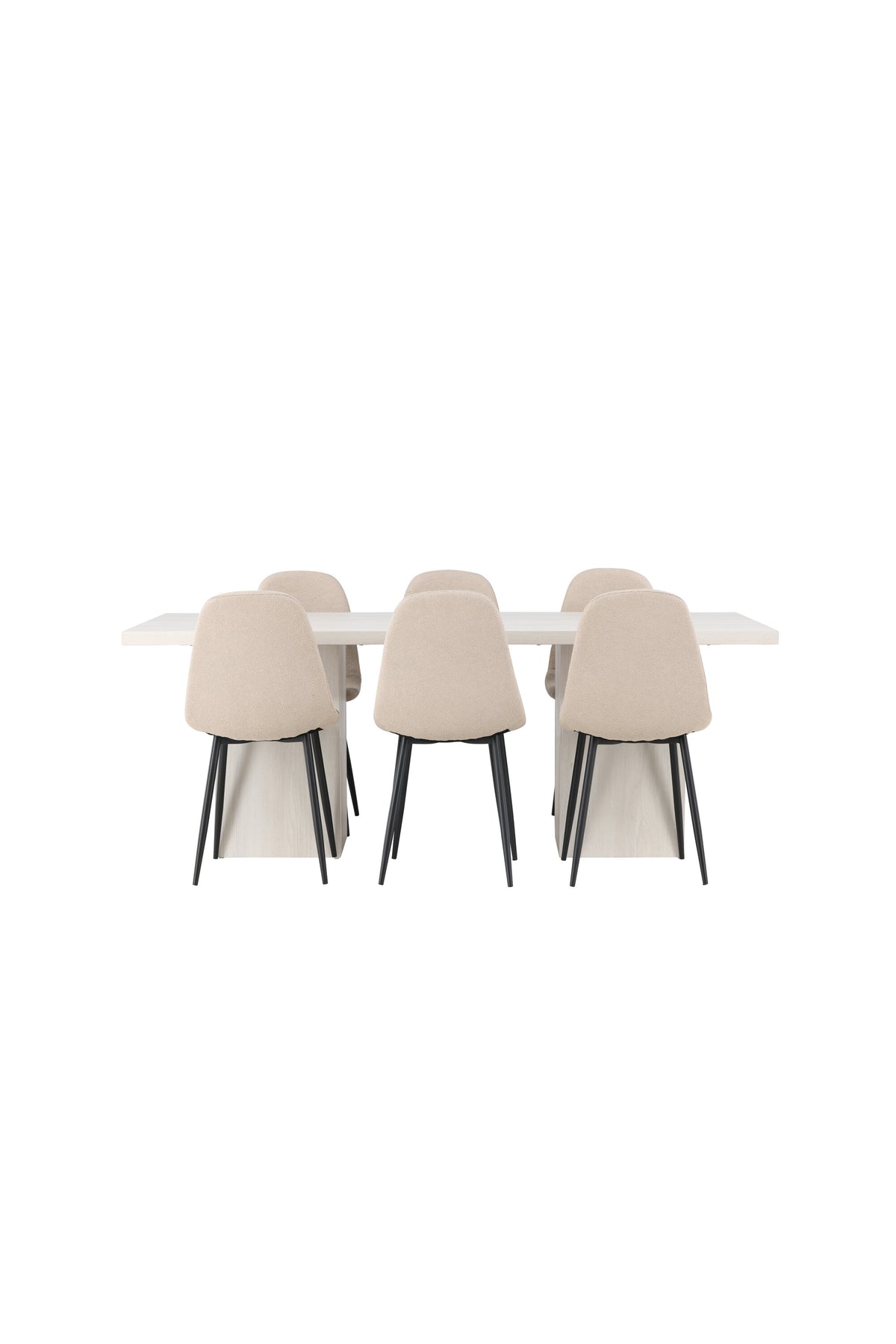 Olga Esszimmerset + Polar 200cm/6St. in Beige, Schwarz präsentiert im Onlineshop von KAQTU Design AG. Esszimmerset ist von Venture Home