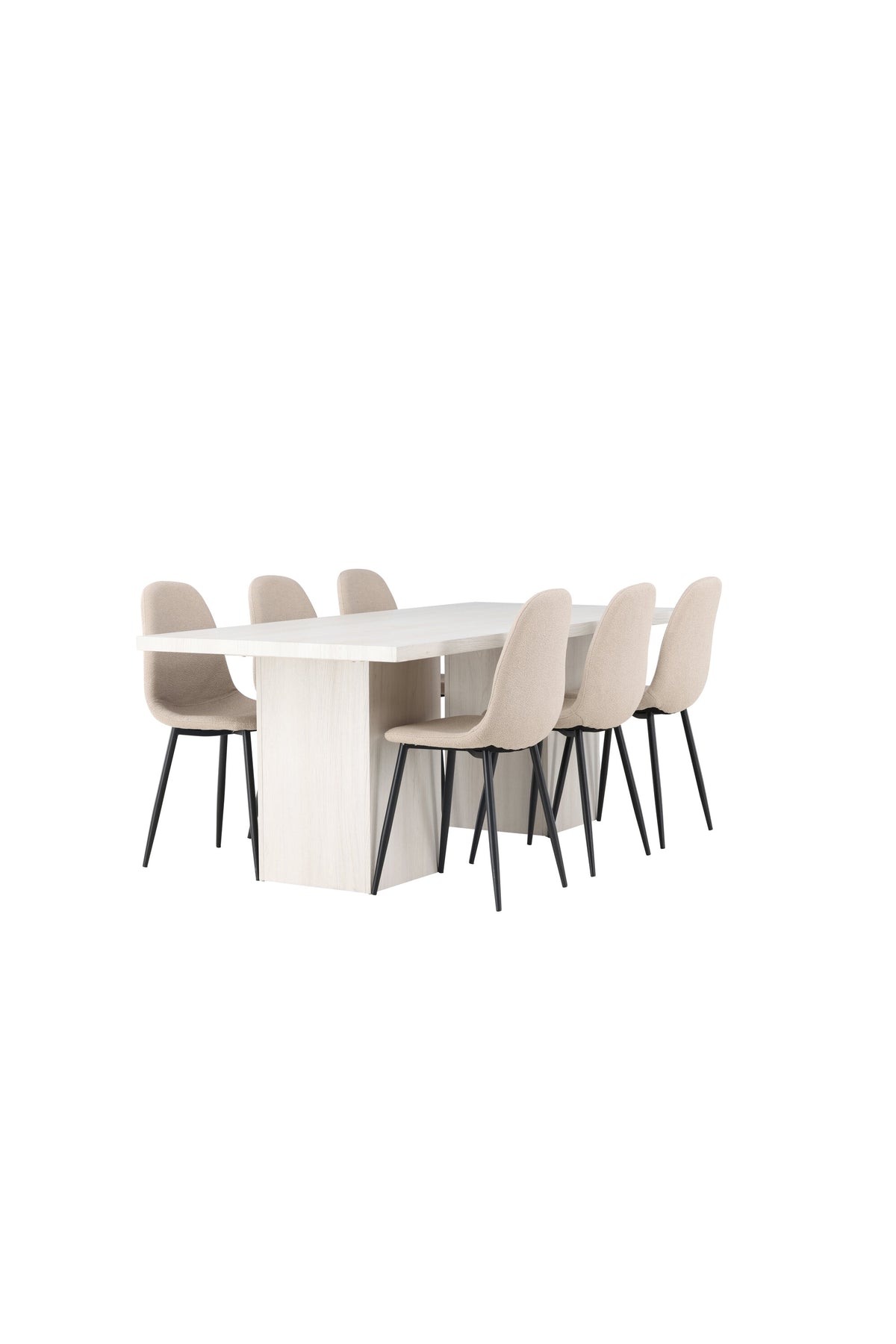 Olga Esszimmerset + Polar 200cm/6St. in Beige, Schwarz präsentiert im Onlineshop von KAQTU Design AG. Esszimmerset ist von Venture Home