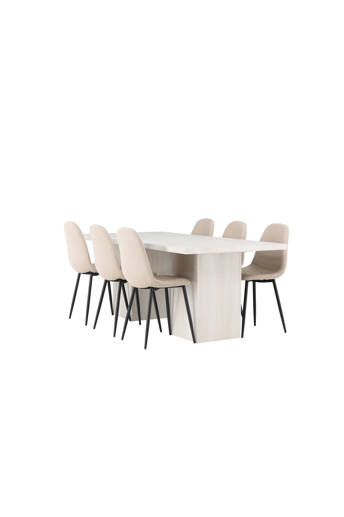 Olga Esszimmerset + Polar 200cm/6St. in Beige, Schwarz präsentiert im Onlineshop von KAQTU Design AG. Esszimmerset ist von Venture Home