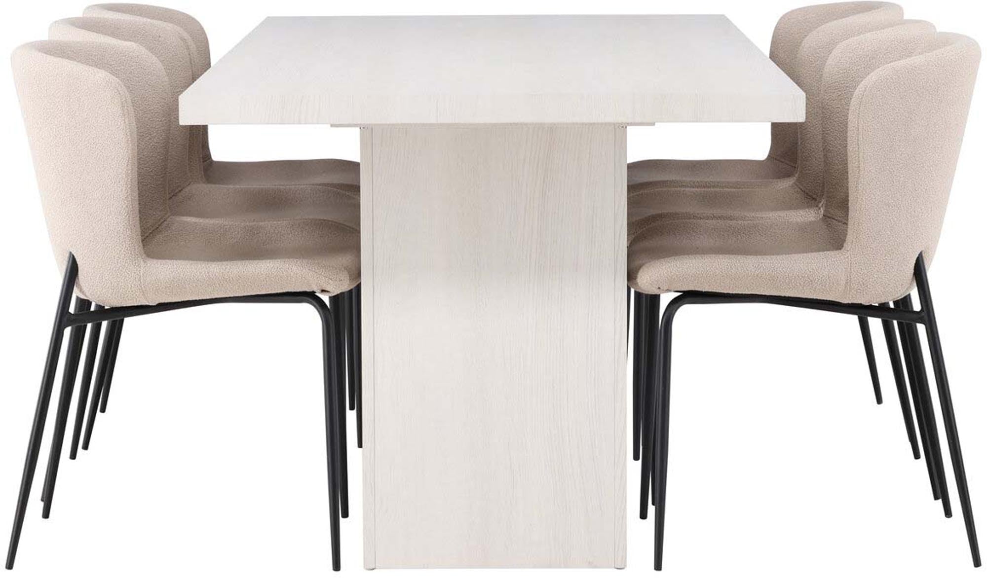 Stilvolles Esszimmerset Olga mit 200cm Modesto Tisch und 6 Stühlen.