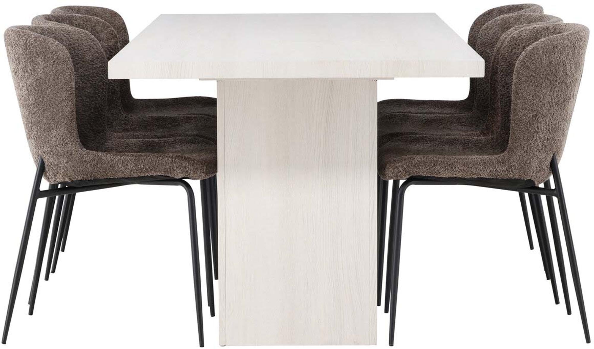 Venture Home Olga Set: 200cm Tisch mit 6 Stühlen für stilvolle Räume.