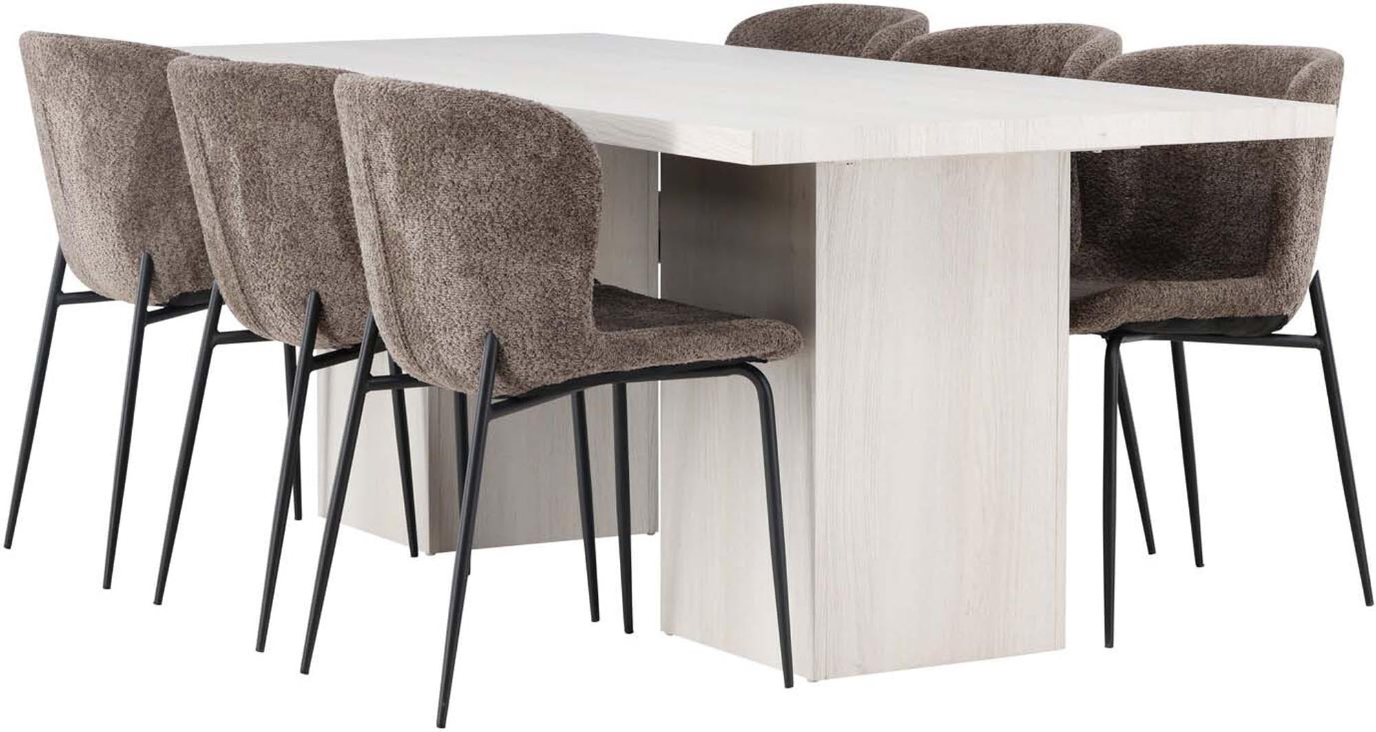 Elegantes Olga Esszimmerset: 200cm Tisch & 6 Stühle von Venture Home.