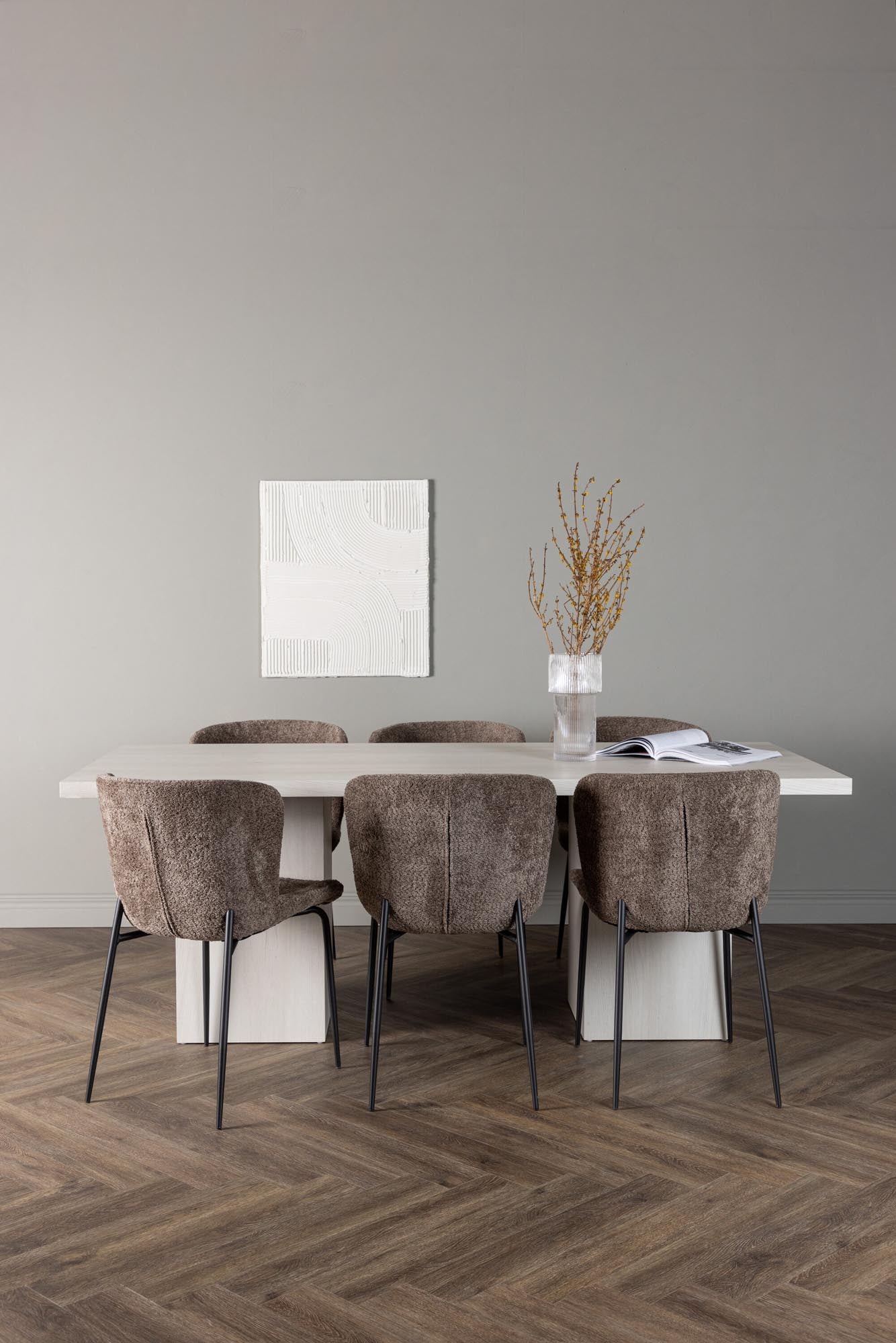 Venture Home Olga Set: 200cm Tisch & 6 Stühle für stilvolle Räume.