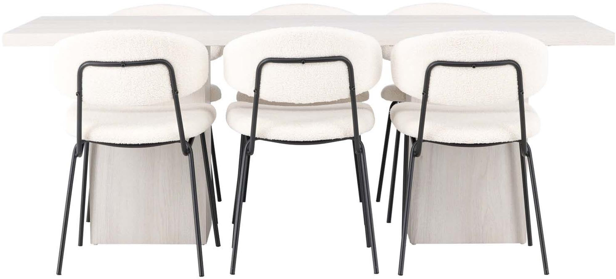 Entdecken Sie das Olga Esszimmerset + Chico 200cm/6St. von Venture Home – skandinavisches Design, hochwertige Materialien und stilvolle Eleganz für Ihr Esszimmer.