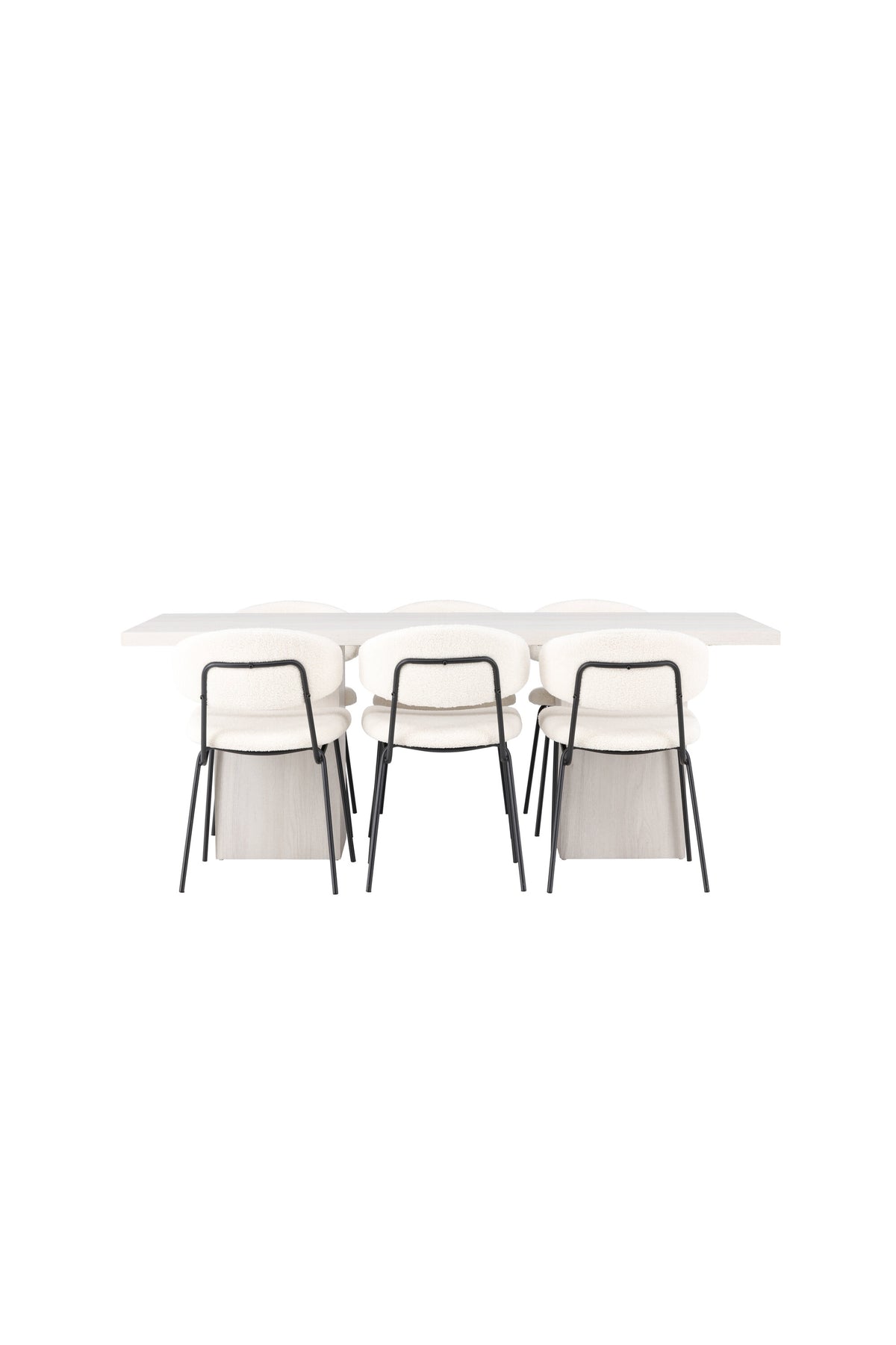 Olga Esszimmerset + Chico 200cm/6St. in Weiss präsentiert im Onlineshop von KAQTU Design AG. Esszimmerset ist von Venture Home