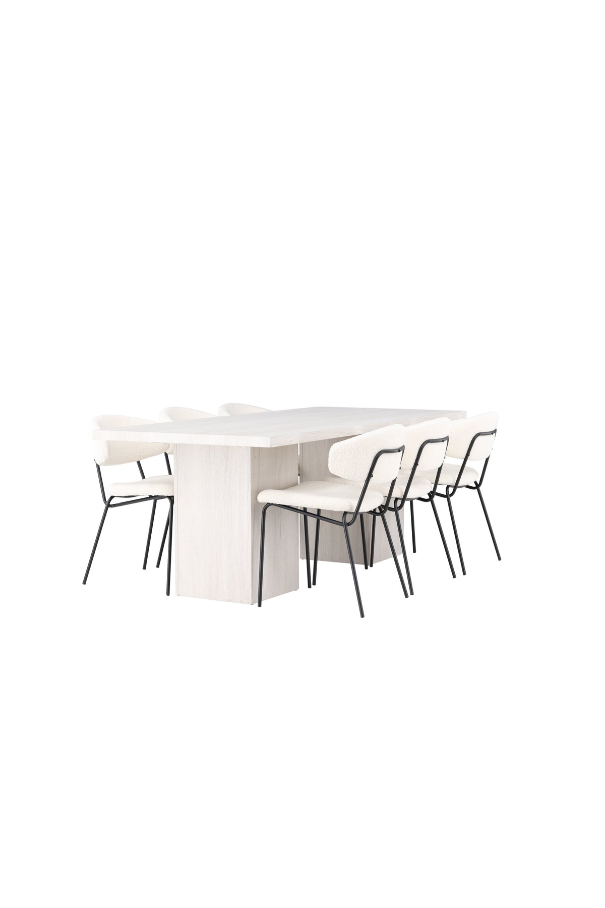 Olga Esszimmerset + Chico 200cm/6St. in Weiss präsentiert im Onlineshop von KAQTU Design AG. Esszimmerset ist von Venture Home