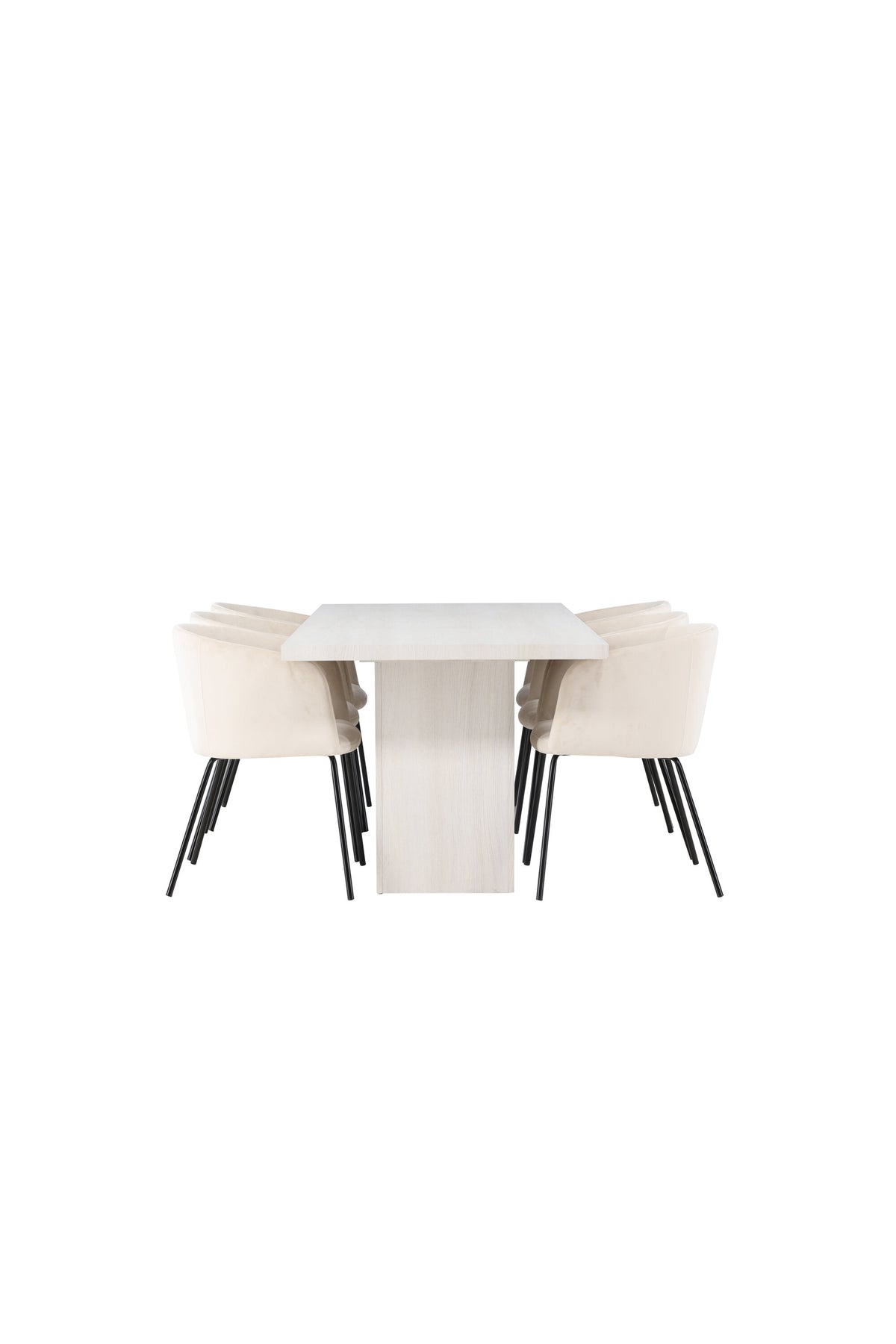 Olga Esszimmerset + Berit 200cm/6St. in Beige, Schwarz präsentiert im Onlineshop von KAQTU Design AG. Esszimmerset ist von Venture Home