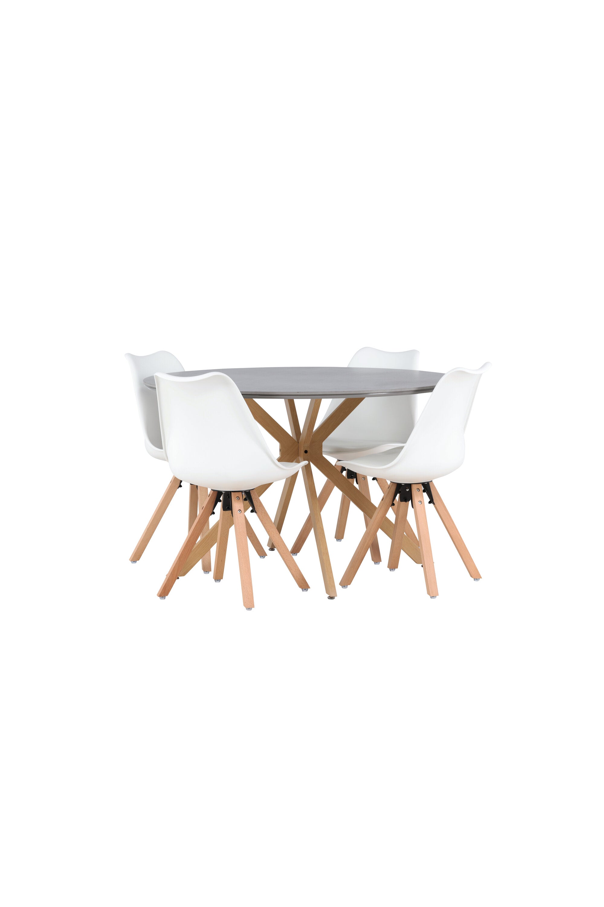 Piazza Esszimmerset + Zeno ⌀120cm/4St. in Natur, Weiss präsentiert im Onlineshop von KAQTU Design AG. Esszimmerset ist von Venture Home