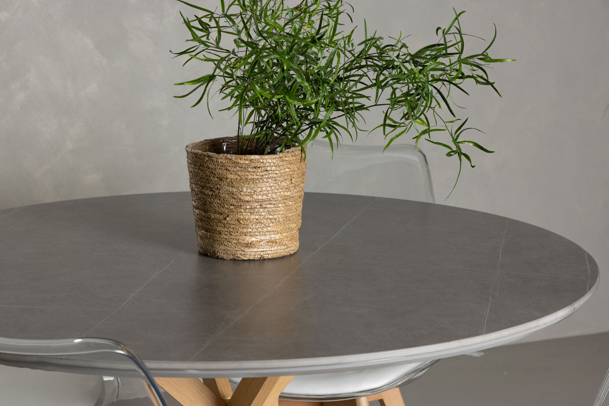 Piazza Esszimmerset + Edvin ⌀120cm/4St. in Natur,Transparent,Weiss präsentiert im Onlineshop von KAQTU Design AG. Esszimmerset ist von Venture Home