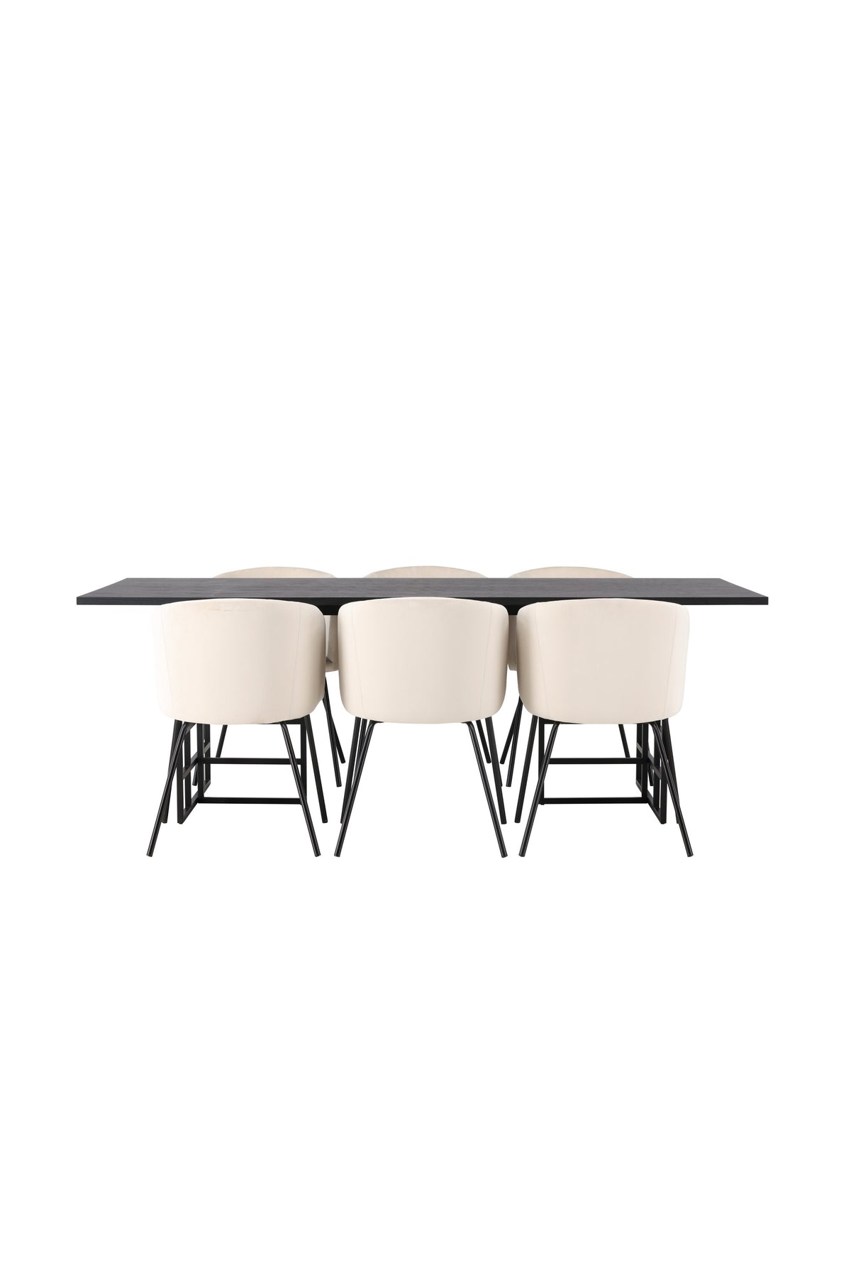 Ystad Esszimmerset + Berit 220cm/6St. in Beige / Schwarz präsentiert im Onlineshop von KAQTU Design AG. Esszimmerset ist von Venture Home