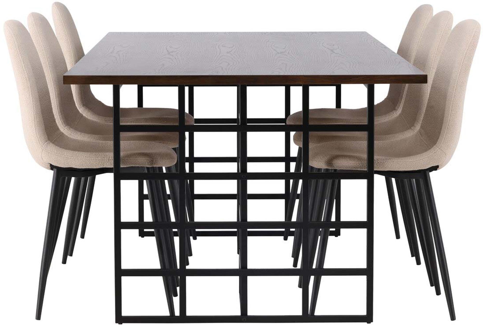 Stilvolles Ystad Esszimmerset mit 6 Polar Stühlen, 220cm, von Venture Home.