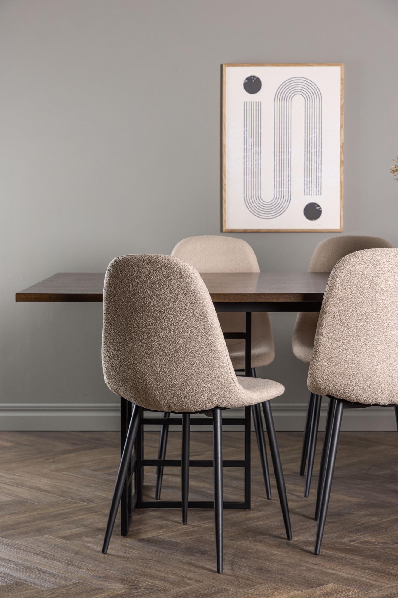 Elegantes Ystad Esszimmerset mit 6 Polar Stühlen, 220cm, von Venture Home.