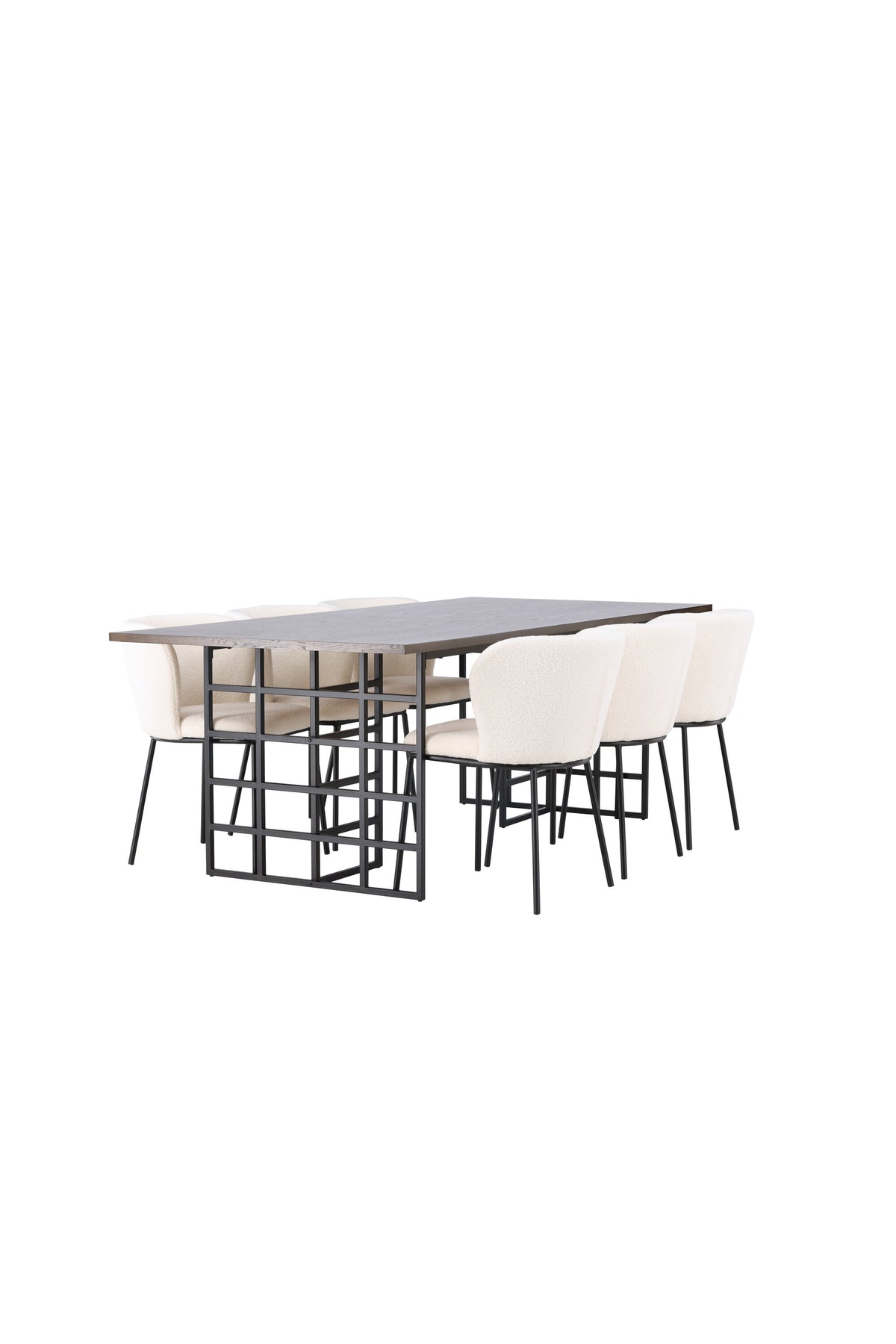 Ystad Esszimmerset + Edina 220cm/6St. in Schwarz-Weiss präsentiert im Onlineshop von KAQTU Design AG. Esszimmerset ist von Venture Home