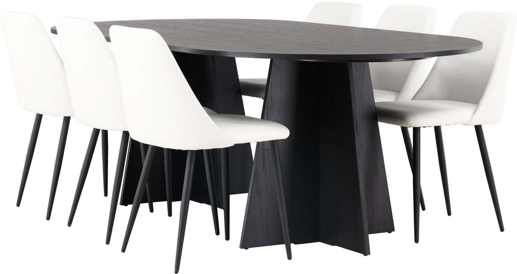 Elegantes Bootcut Esszimmerset 230cm mit 6 Stühlen von Venture Home.