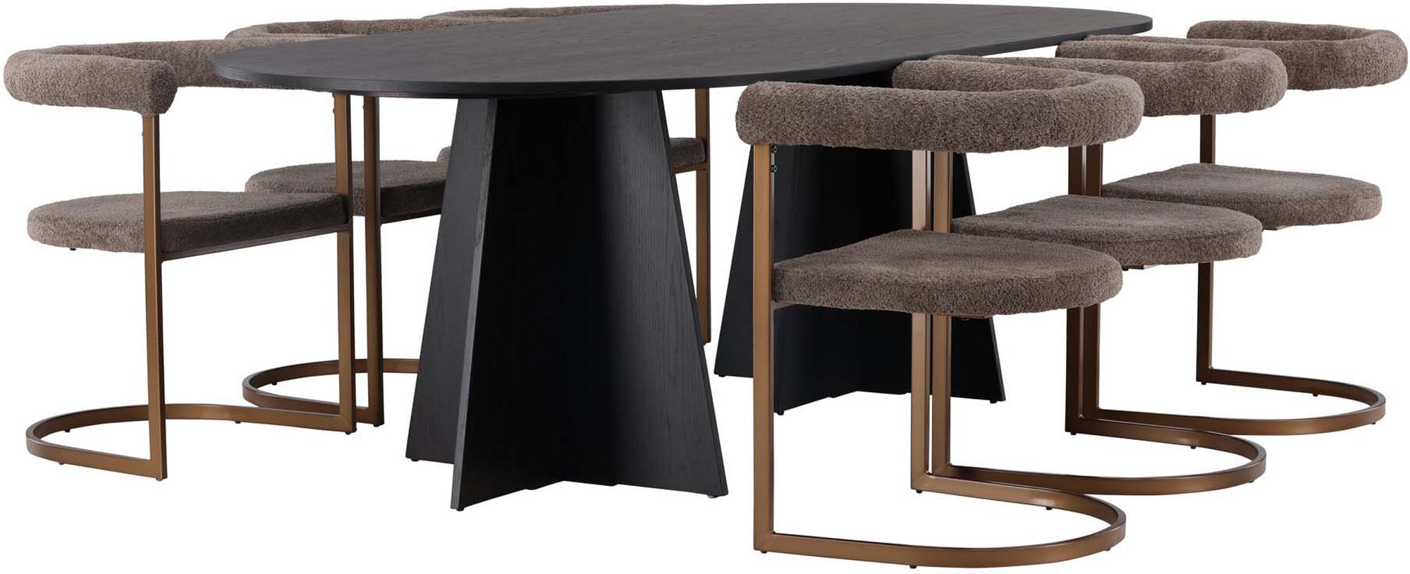 Elegantes Bootcut Esszimmerset 230cm mit 6 Stühlen von Venture Home.