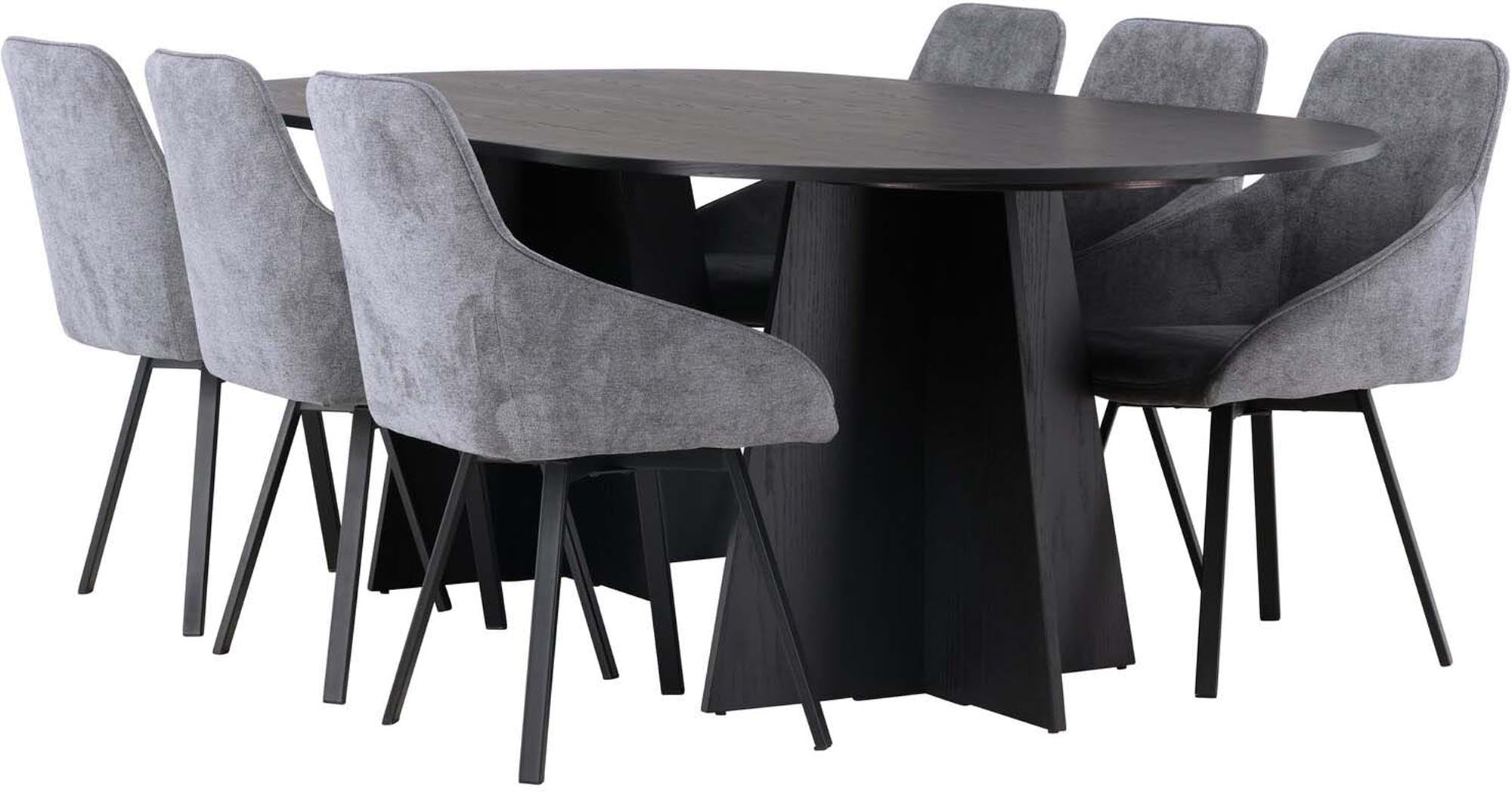 Elegantes Bootcut Esszimmerset mit Rosie Tisch, 230cm, 6 Stühle.