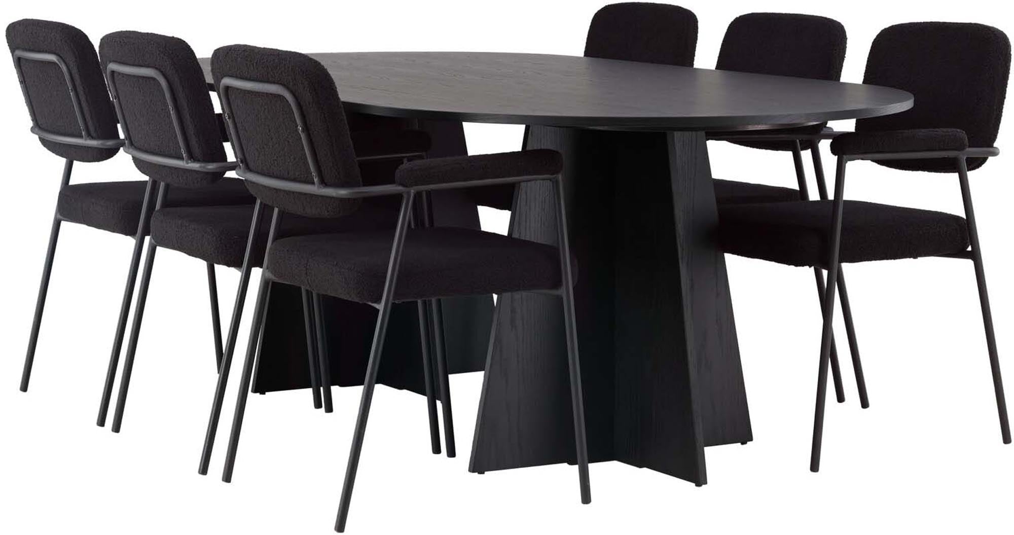 Venture Home Bootcut Esszimmerset 230cm mit 6 Stühlen, modern & chic.