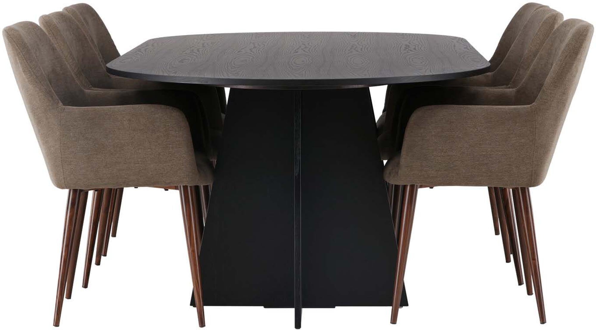 Modernes Bootcut Esszimmerset 230cm mit 6 Stühlen von Venture Home.