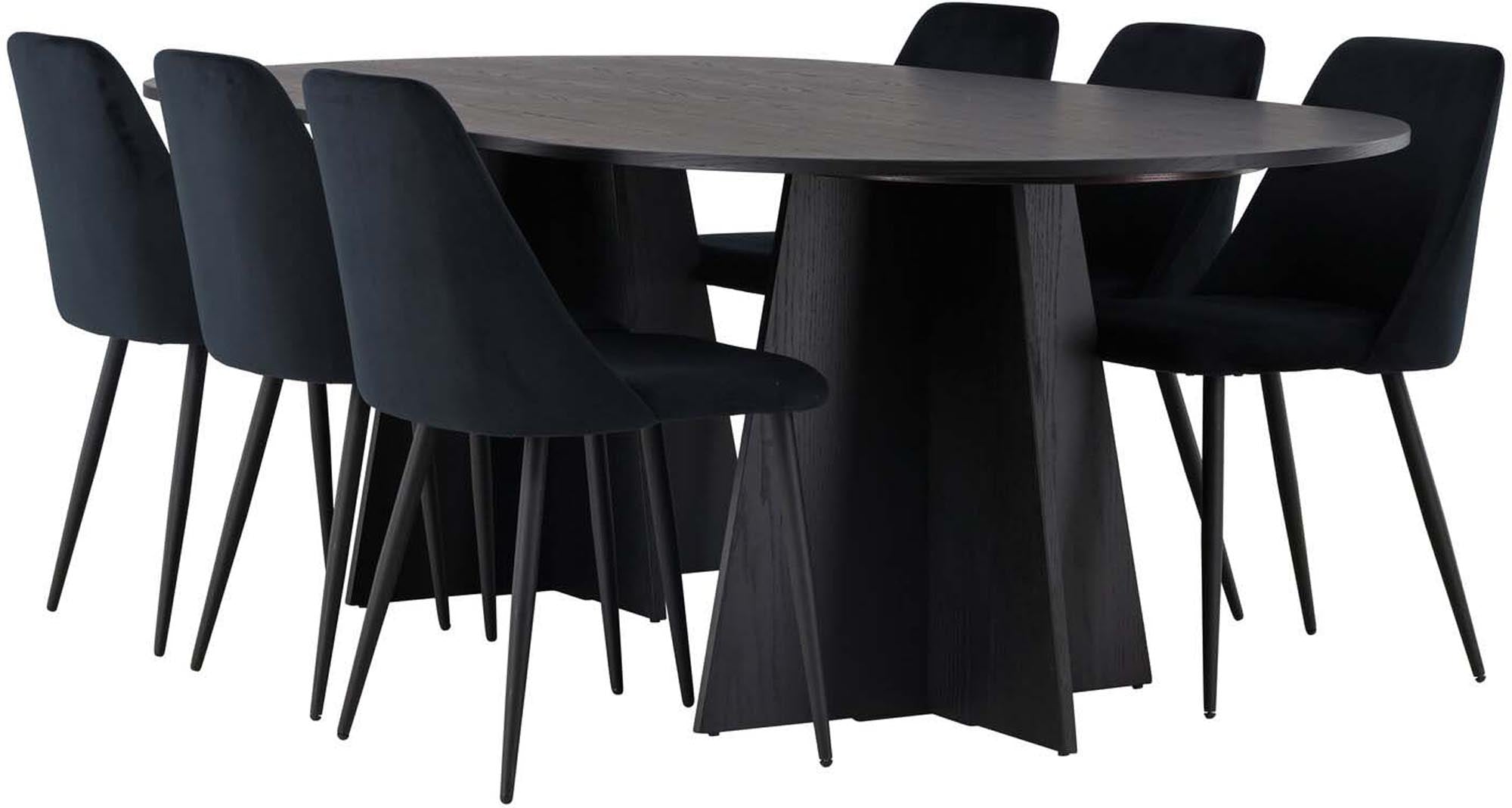 Elegantes Bootcut Esszimmerset 230cm mit 6 Stühlen von Venture Home.