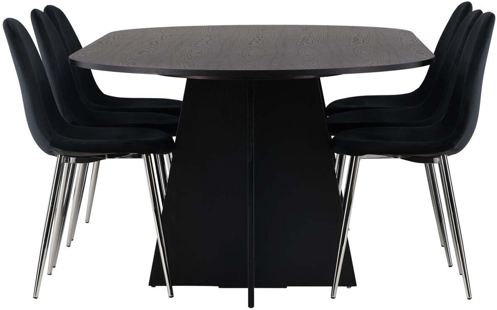 Elegantes Bootcut Esszimmerset 230cm mit komfortablen Polar-Stühlen für gesellige Abende und stilvolle Esszimmergestaltung.