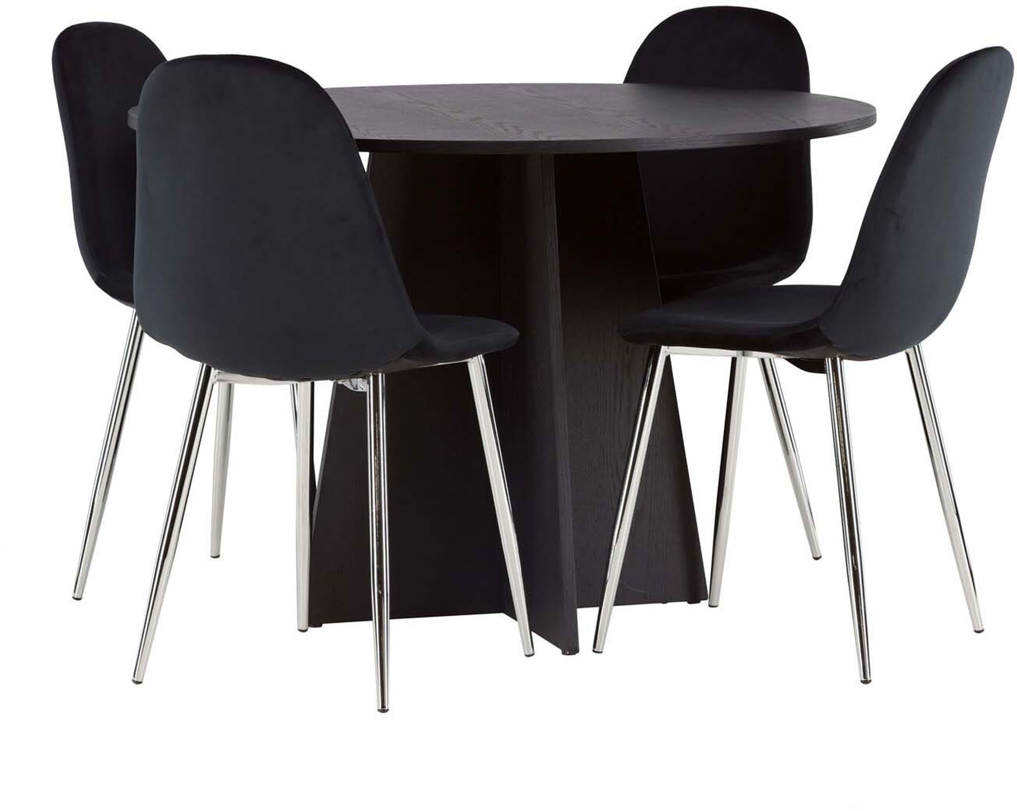 Venture Home Esszimmerset: Bootcut Tisch & 4 Polar Stühle, modern.