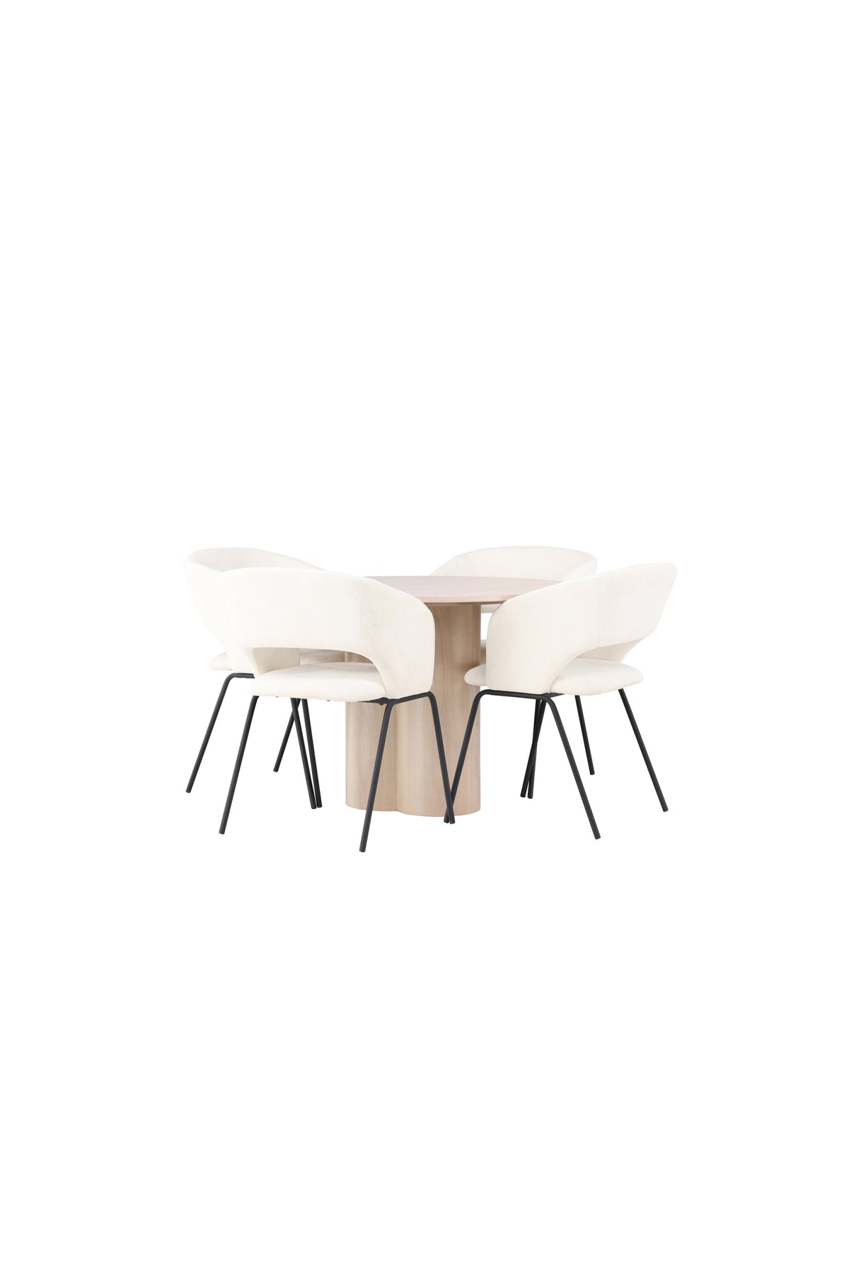 Olivia Esszimmerset + Day ⌀110cm/4St. in Natur / Schwarz / Weiss präsentiert im Onlineshop von KAQTU Design AG. Esszimmerset ist von Venture Home