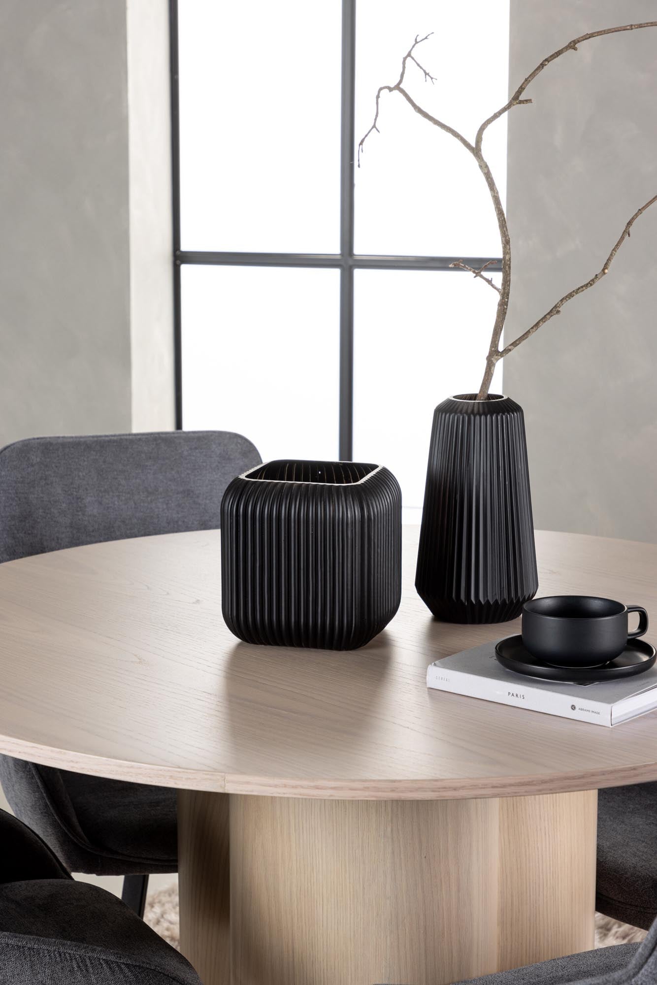 Elegantes Esszimmerset von Venture Home mit rundem Tisch (⌀110cm) und 4 komfortablen Stühlen – ideal für gesellige Anlässe!