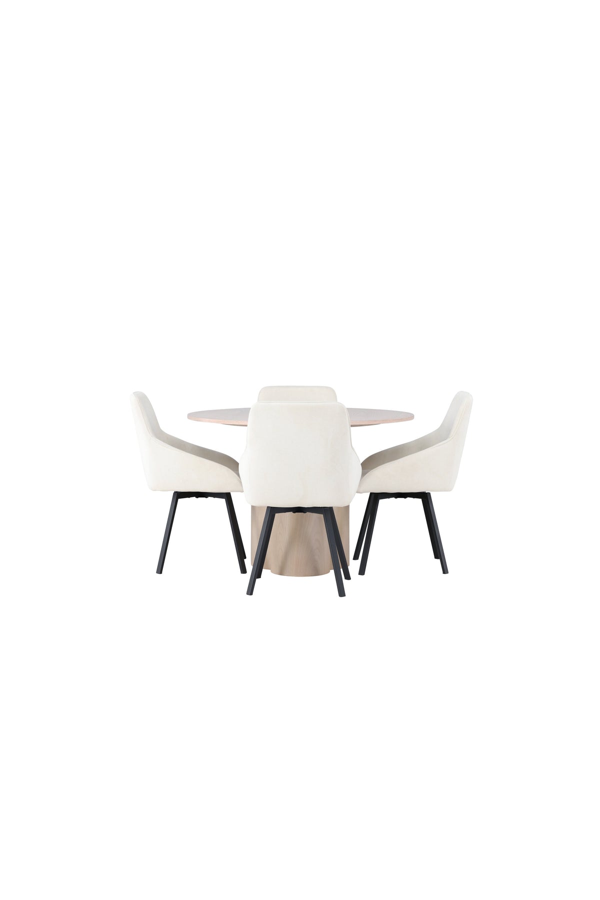 Olivia Esszimmerset + Rosie ⌀110cm/4St. in Natur / Beige / Schwarz präsentiert im Onlineshop von KAQTU Design AG. Esszimmerset ist von Venture Home