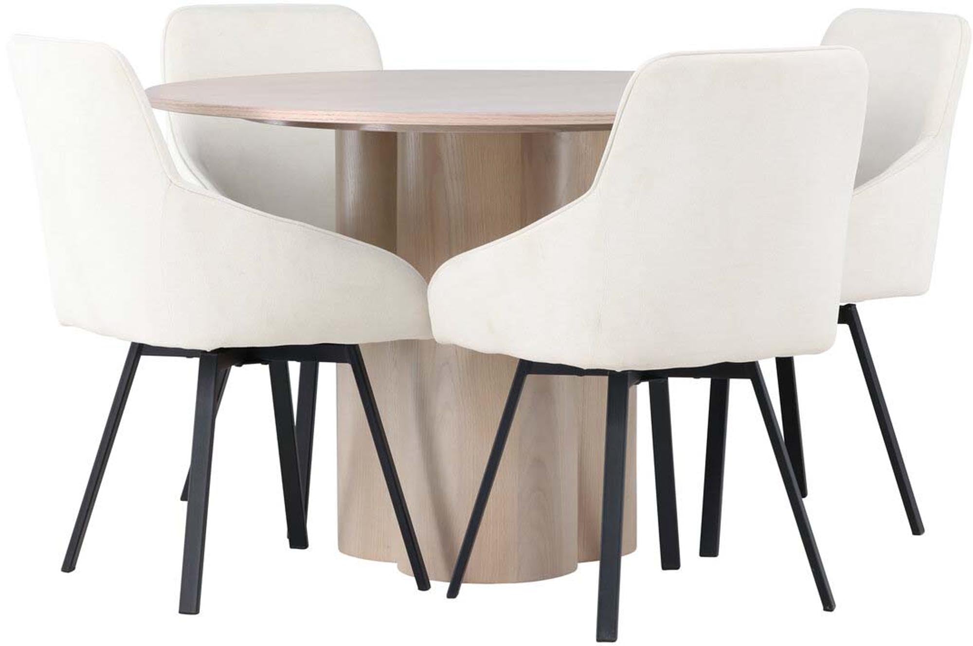 Venture Home Olivia Set: Runde Rosie Tischgruppe mit 4 Stühlen.