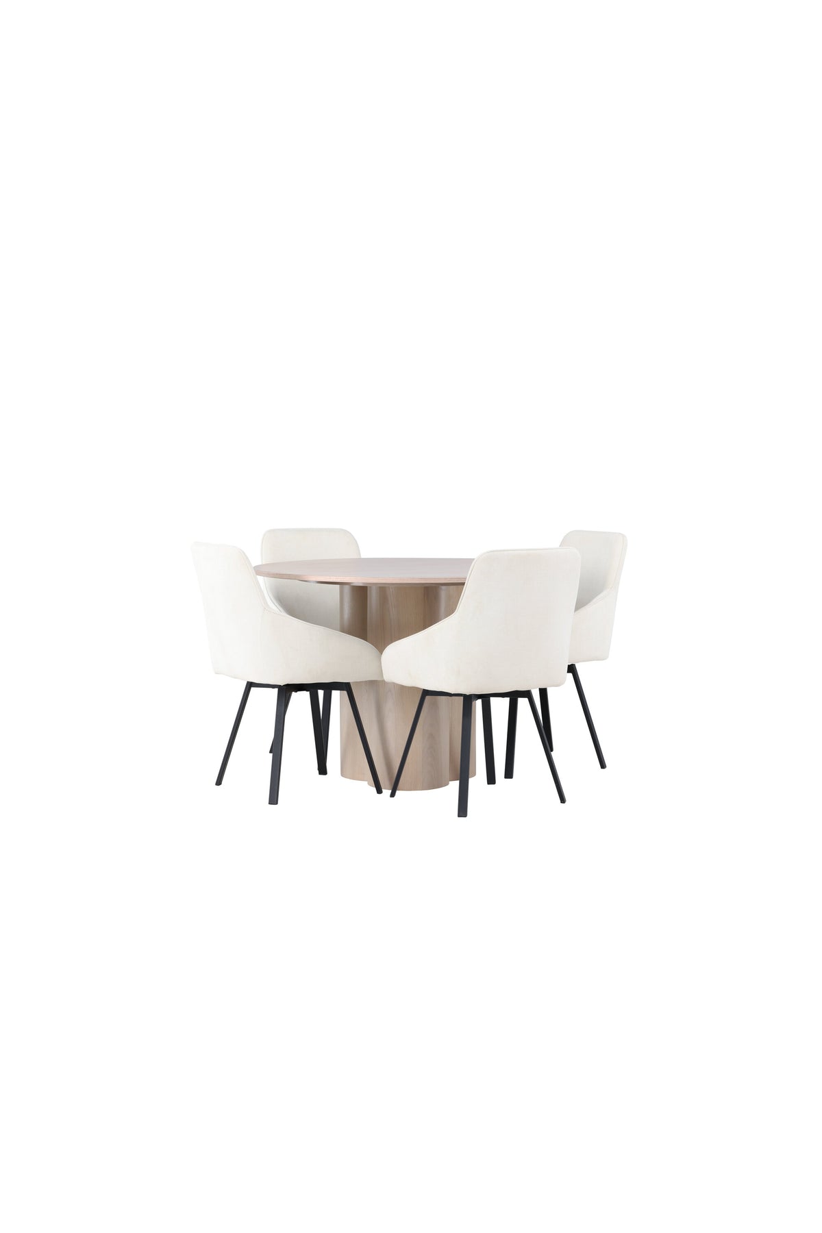 Olivia Esszimmerset + Rosie ⌀110cm/4St. in Natur / Beige / Schwarz präsentiert im Onlineshop von KAQTU Design AG. Esszimmerset ist von Venture Home
