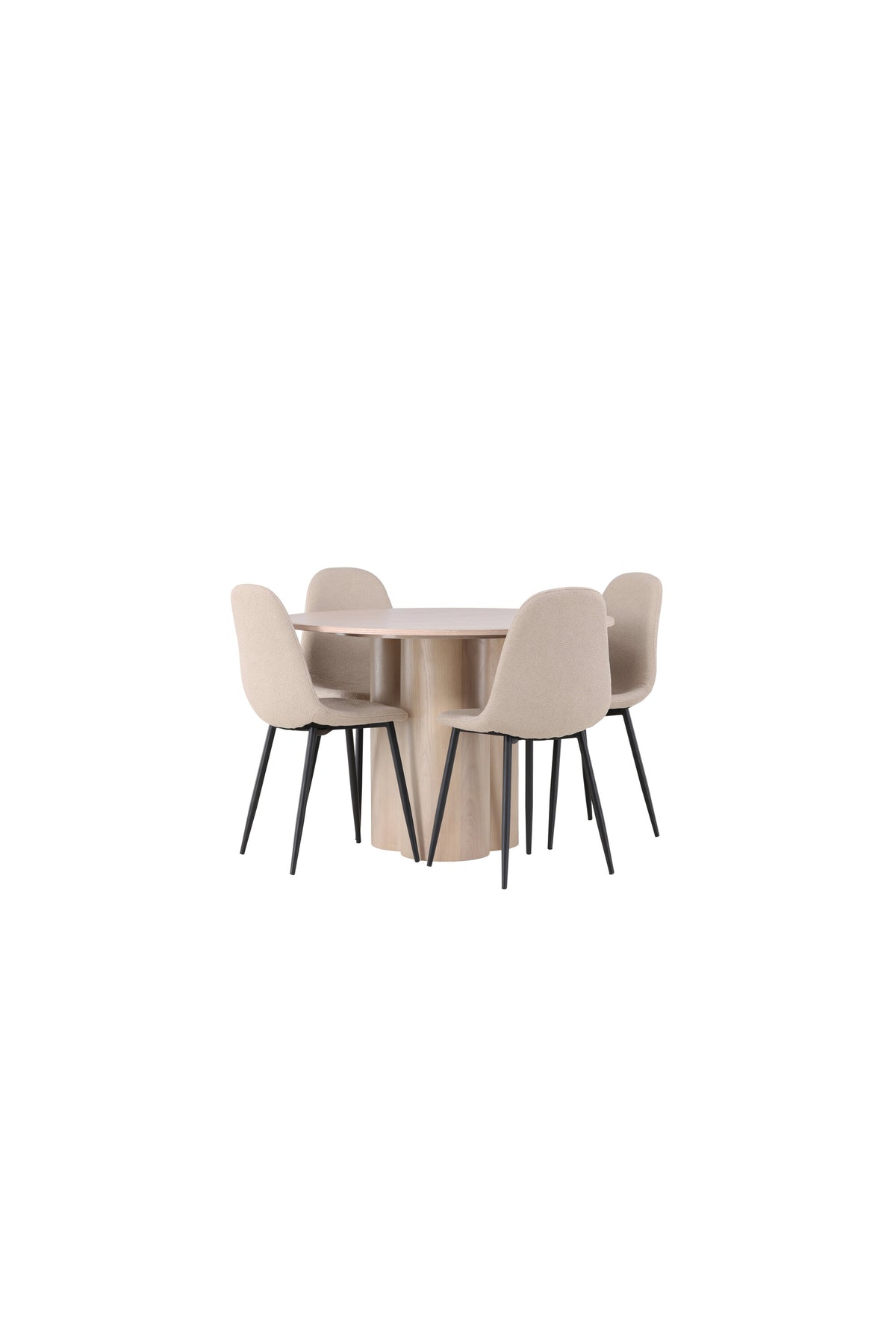 Olivia Esszimmerset + Polar ⌀110cm/4St. in Natur / Beige / Schwarz präsentiert im Onlineshop von KAQTU Design AG. Esszimmerset ist von Venture Home