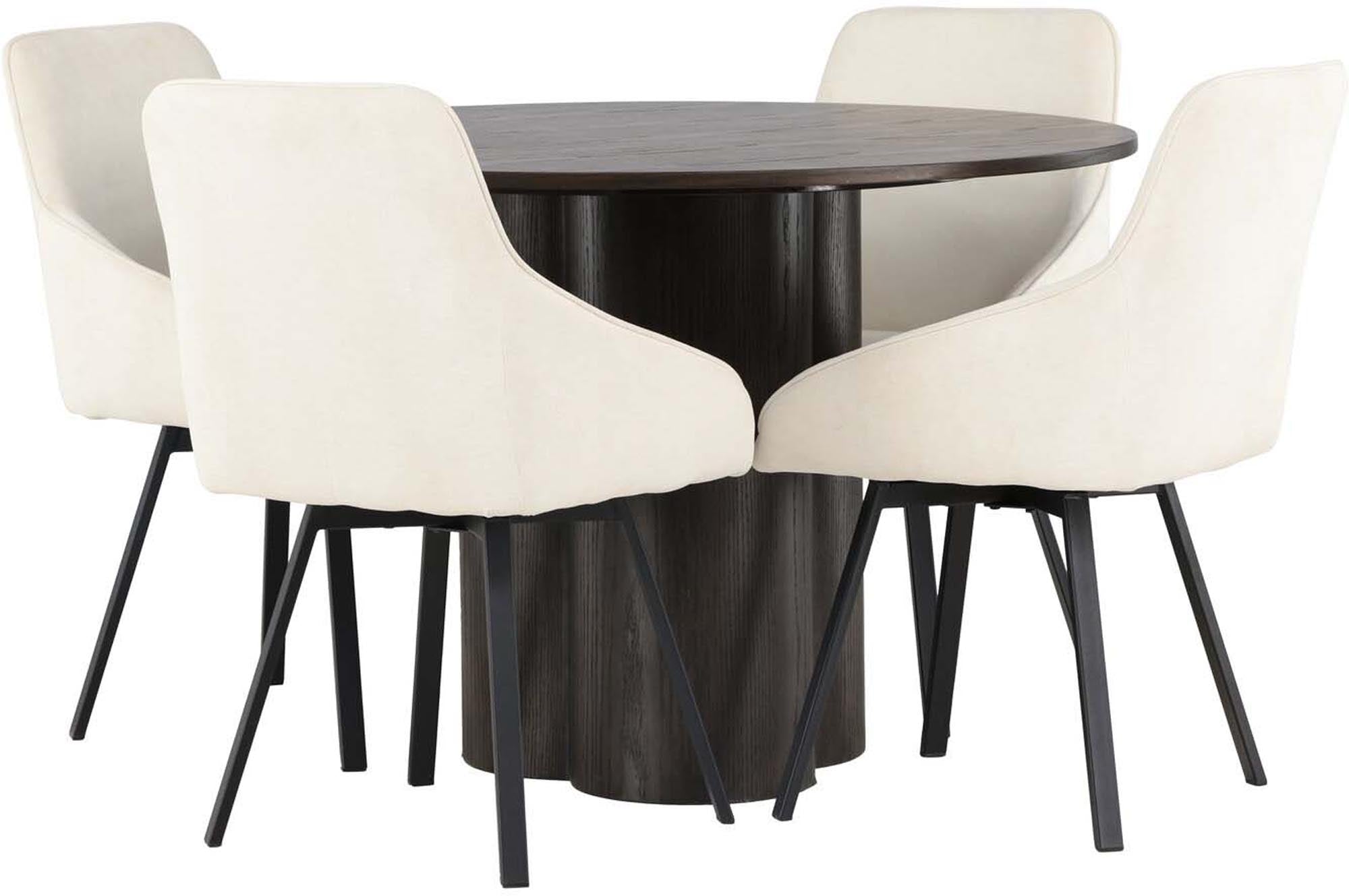 Stilvolles Olivia Esszimmerset mit Rosie Tisch, 110cm, 4 Stühle.