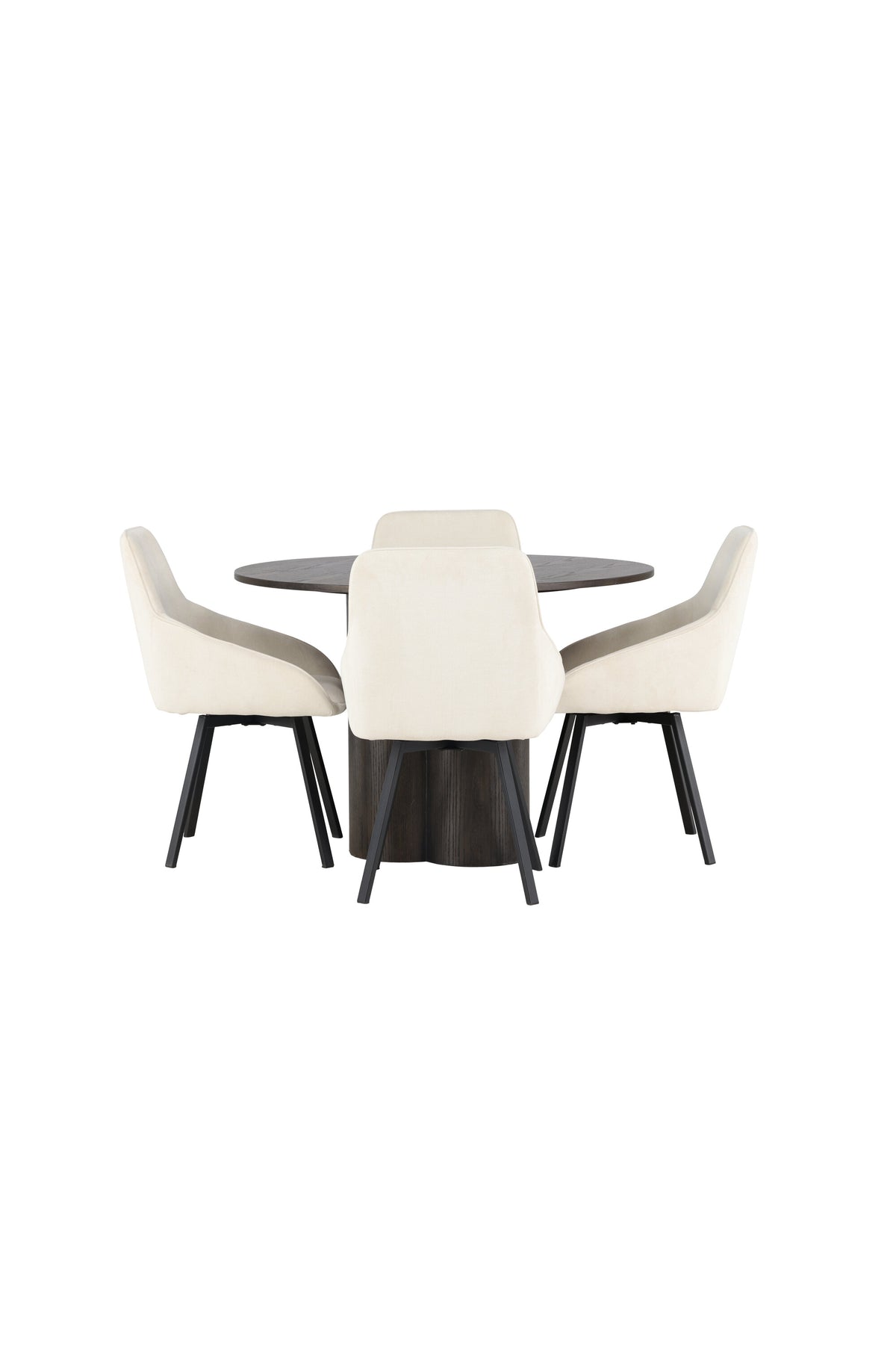 Olivia Esszimmerset + Rosie ⌀110cm/4St. in Braun / Beige / Schwarz präsentiert im Onlineshop von KAQTU Design AG. Esszimmerset ist von Venture Home