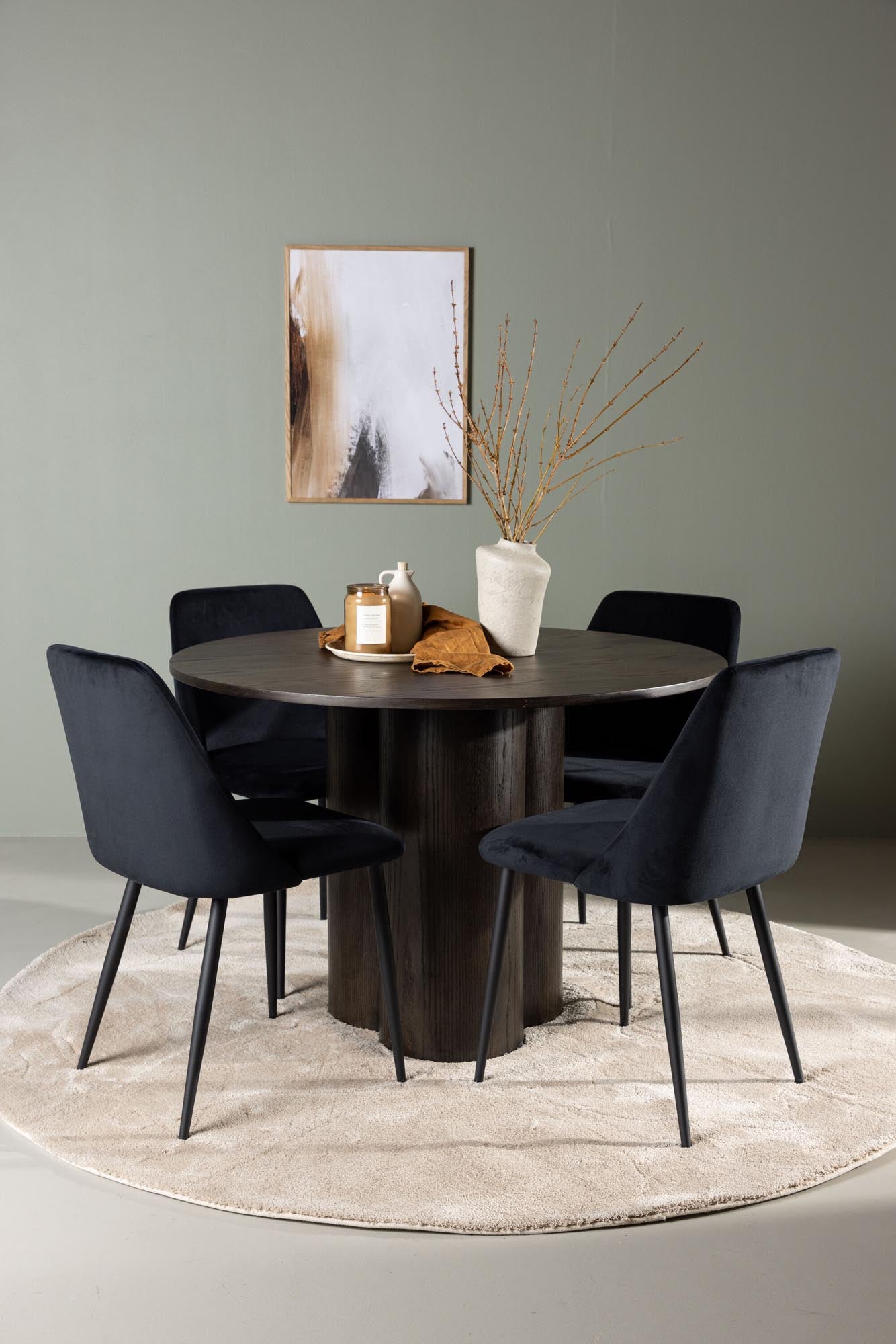 Elegantes Olivia Esszimmerset, 110cm, 4 Stühle, von Venture Home.